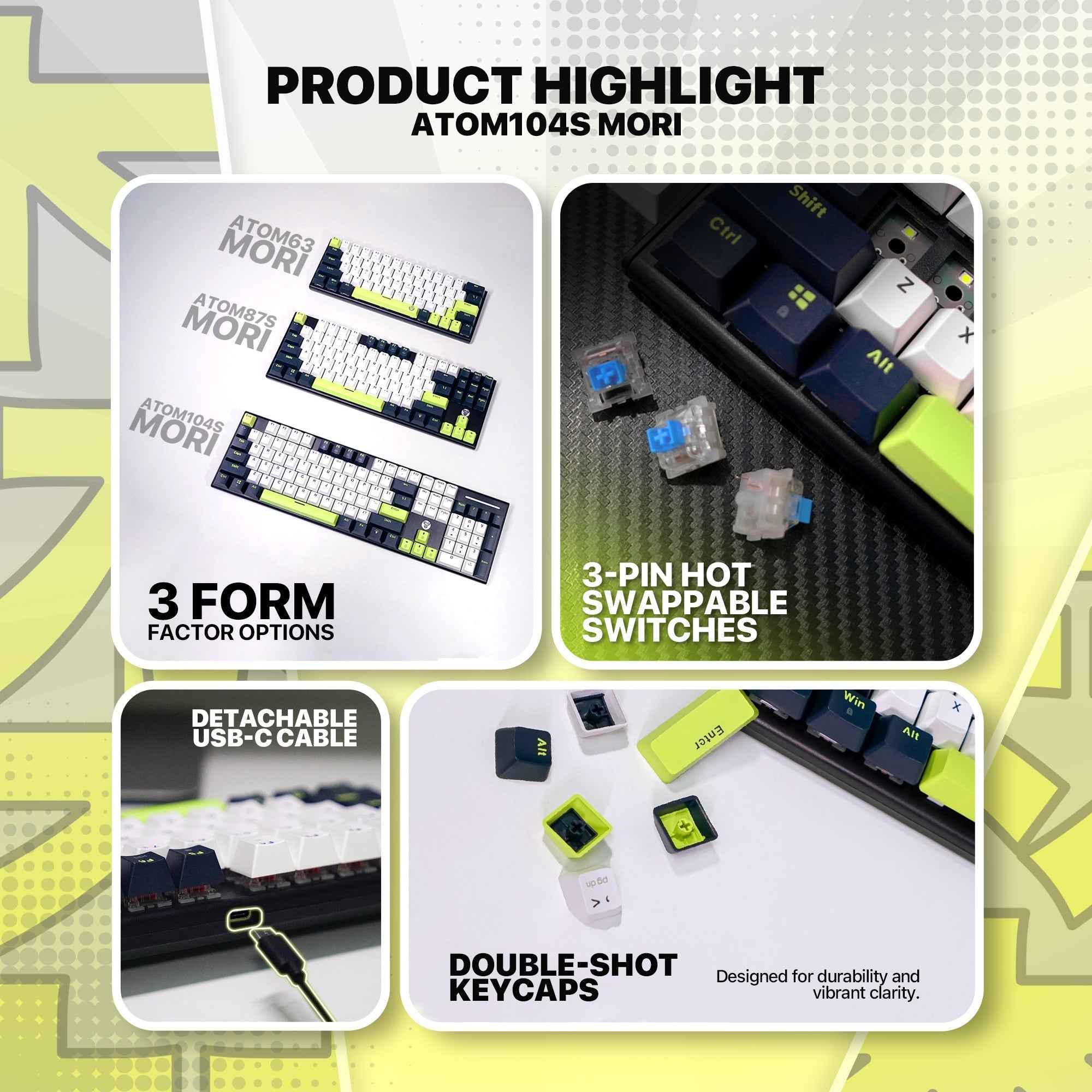 Fantech Atom104s Mk878s Mechanical Gaming Keyboard Mori Edition Black