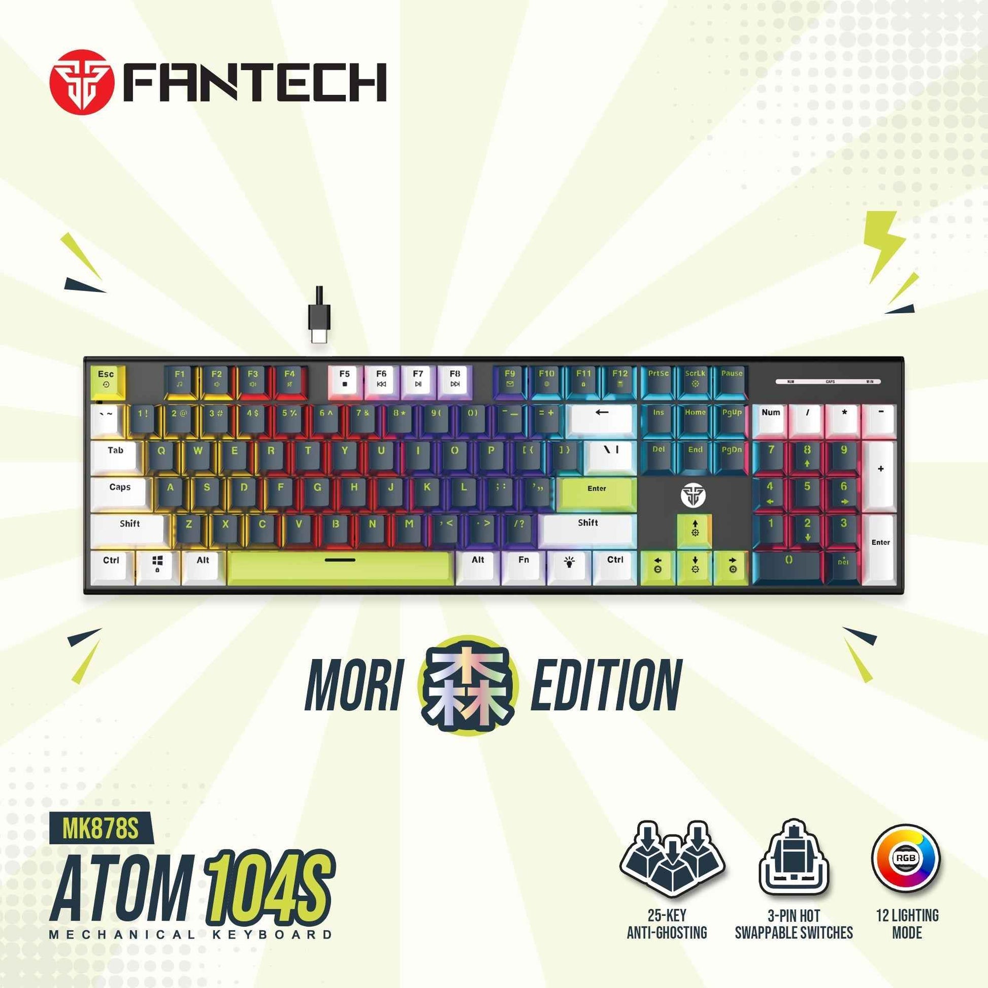 Fantech Atom104s Mk878s Mechanical Gaming Keyboard Mori Edition Black