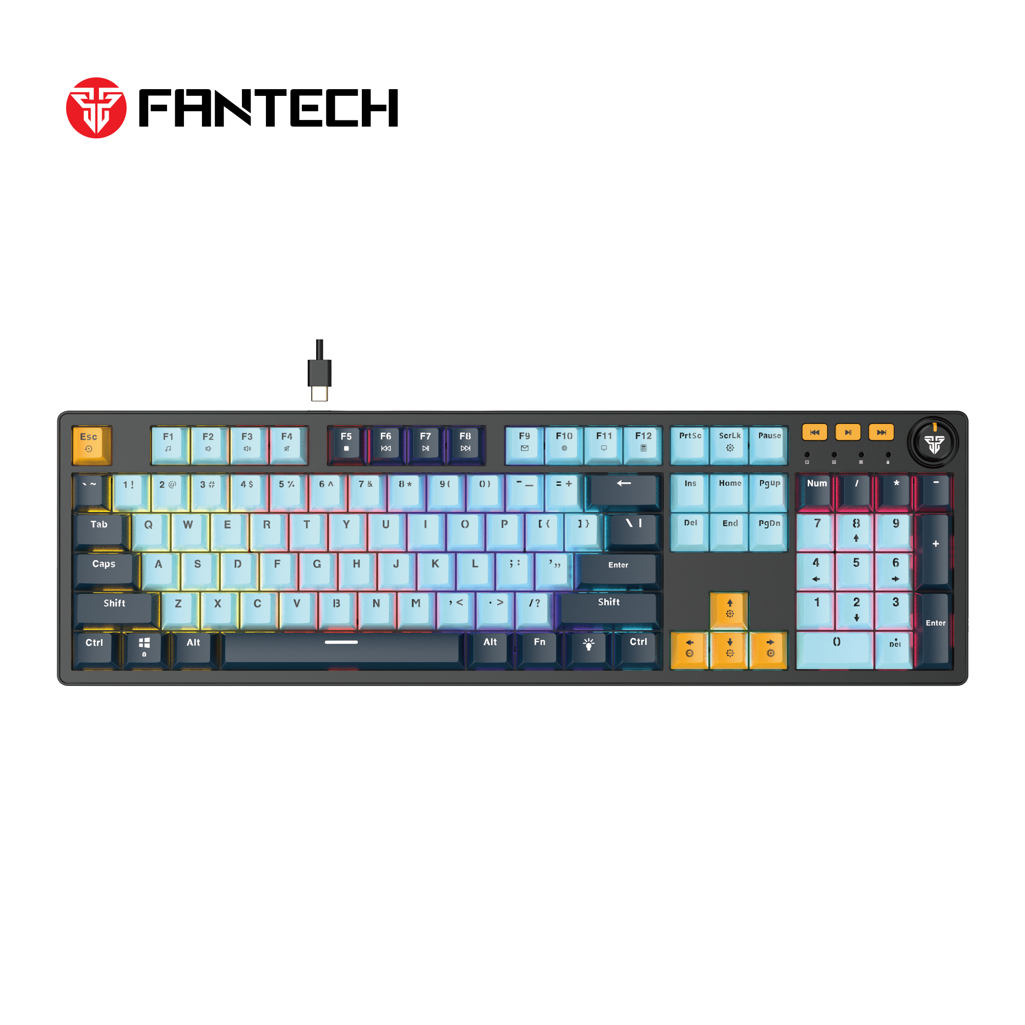 Fantech atom107s mk893s mechanical keyboard mizu edition sky blue for ultimate performance and style - keyboard