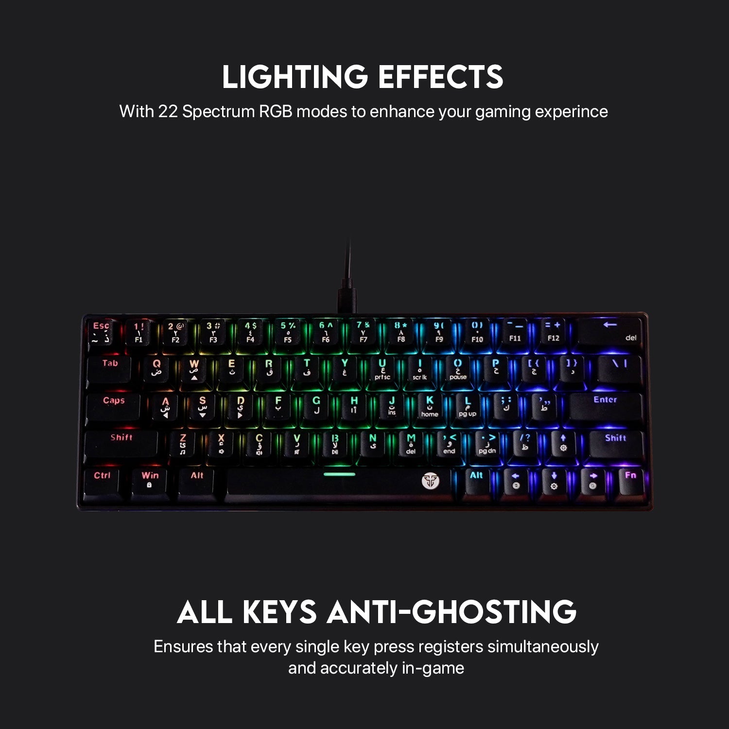 Fantech Atom63 Mk859 Mechanical Gaming Keyboard Arabic/english - Gameonjo