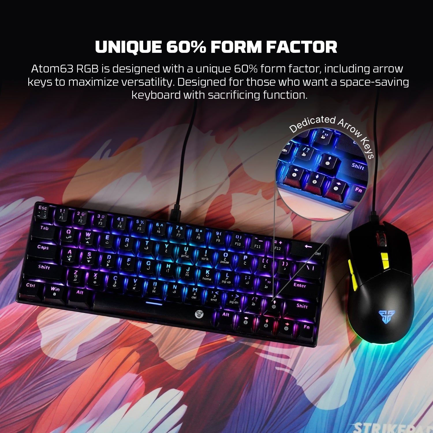 Fantech Atom63 Mk859c Mechanical Gaming Keyboard & Mouse Arabic/english - Gameonjo
