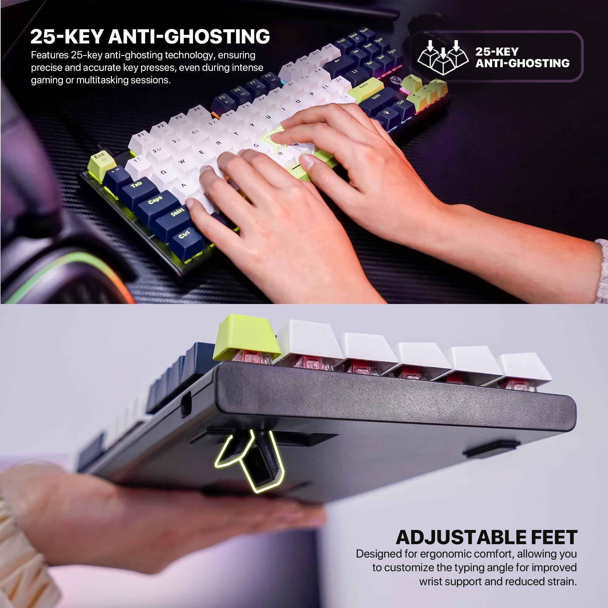 Fantech Atom87s Mk877s Mechanical Gaming Keyboard Mori Edition White