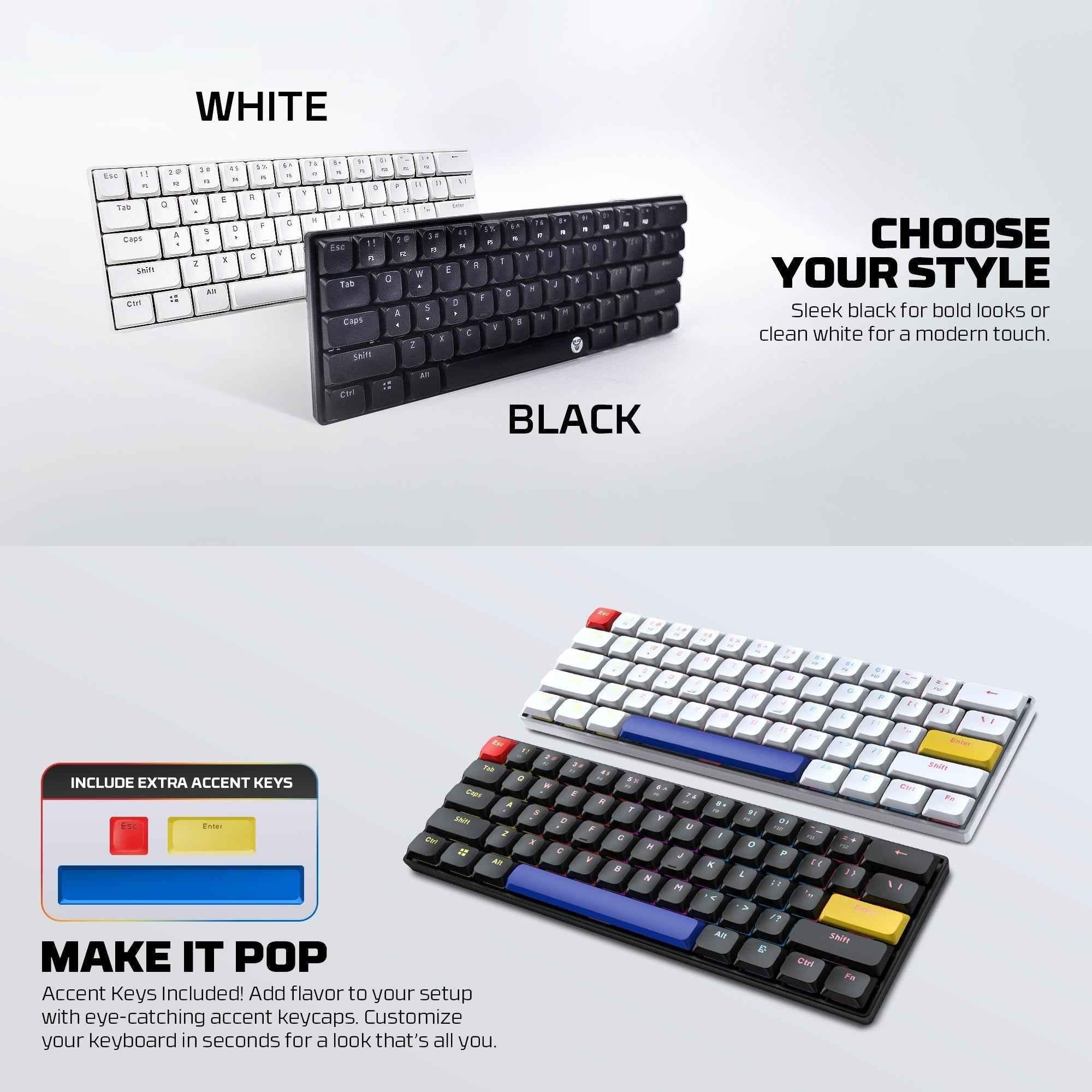 Fantech atomair61 mk311 keyboard - low-profile white mechanical keyboard - keyboard