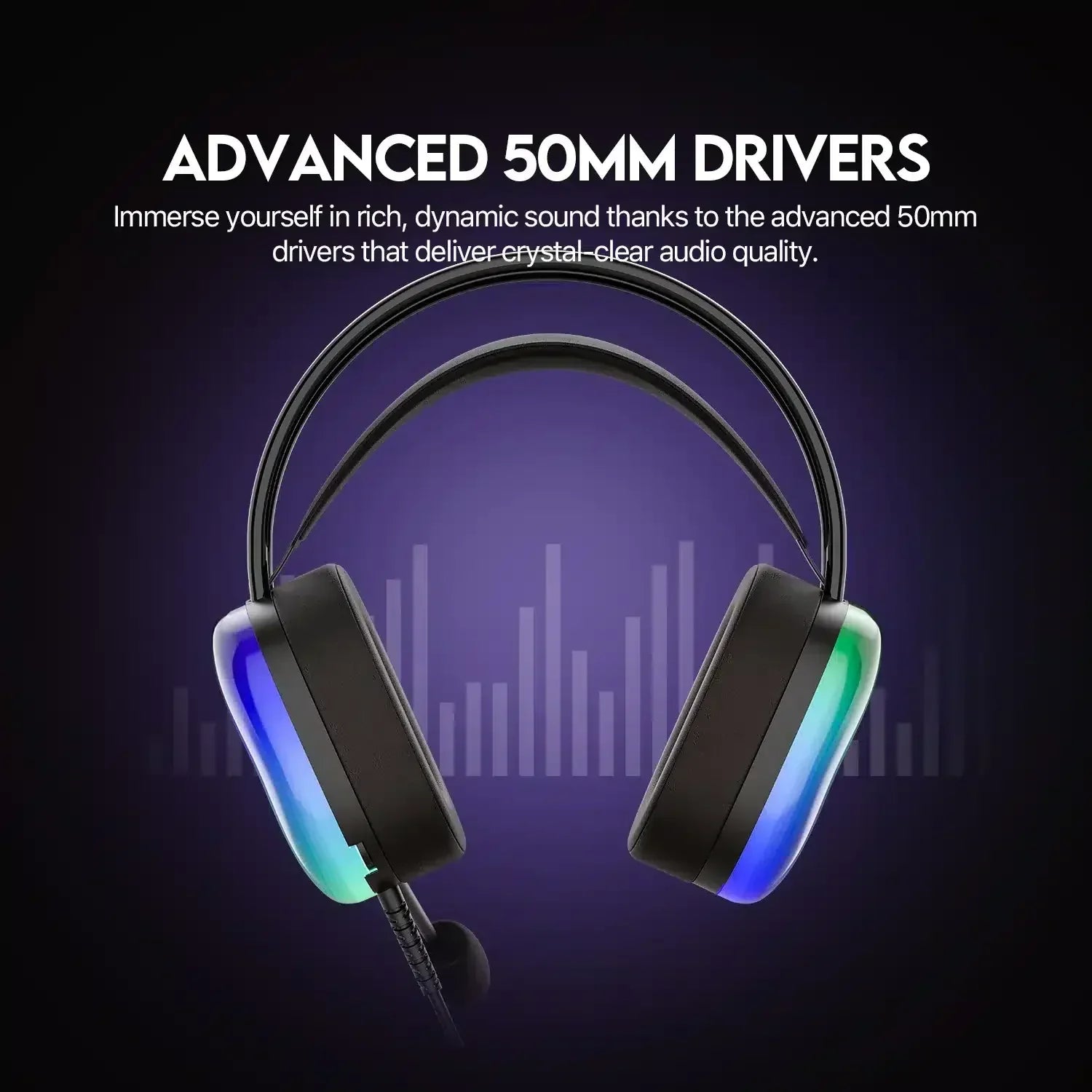 Fantech aurora hg29 gaming headset - 7.1 virtual surround sound with rgb lights - headsets