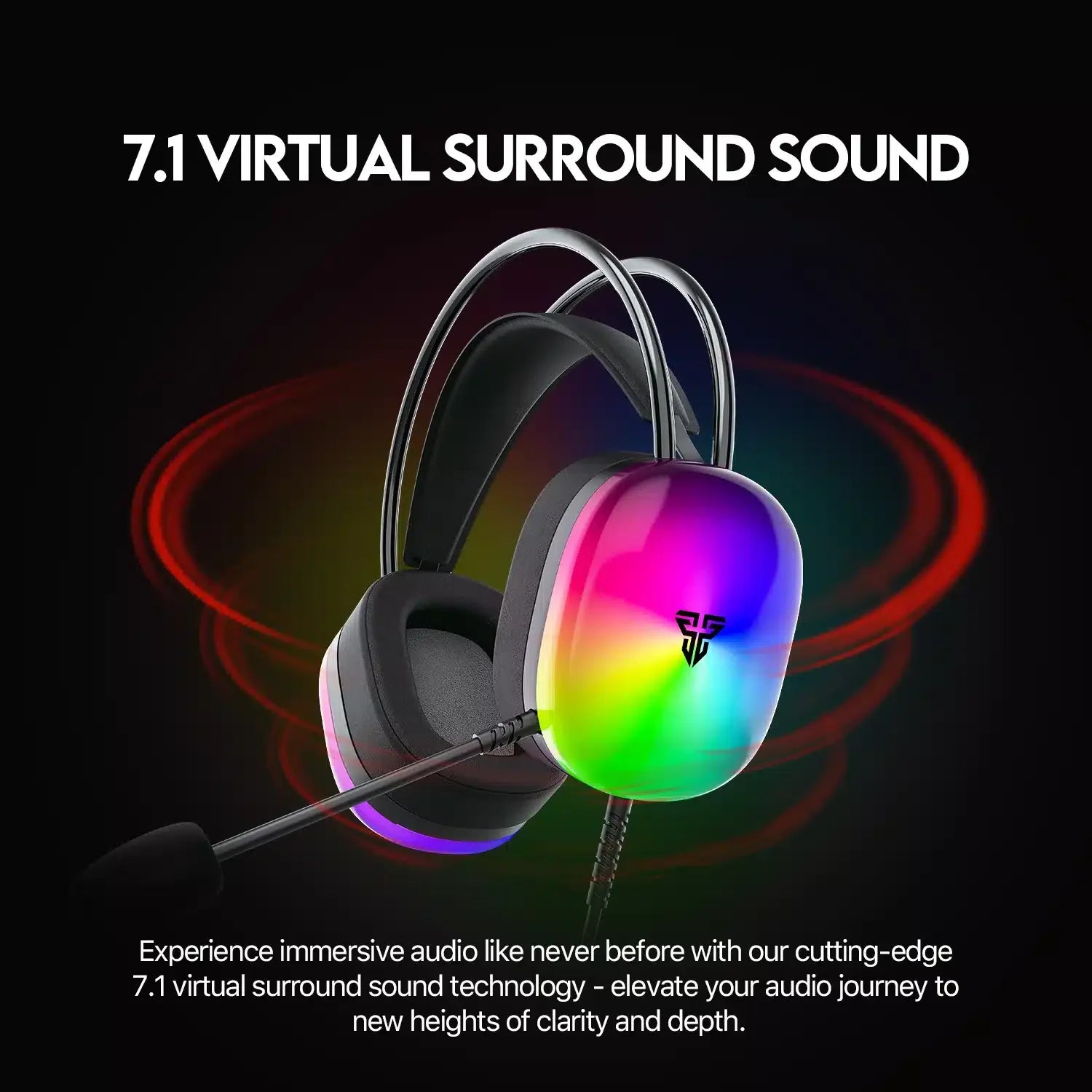 Fantech aurora hg29 gaming headset - 7.1 virtual surround sound with rgb lights - headsets