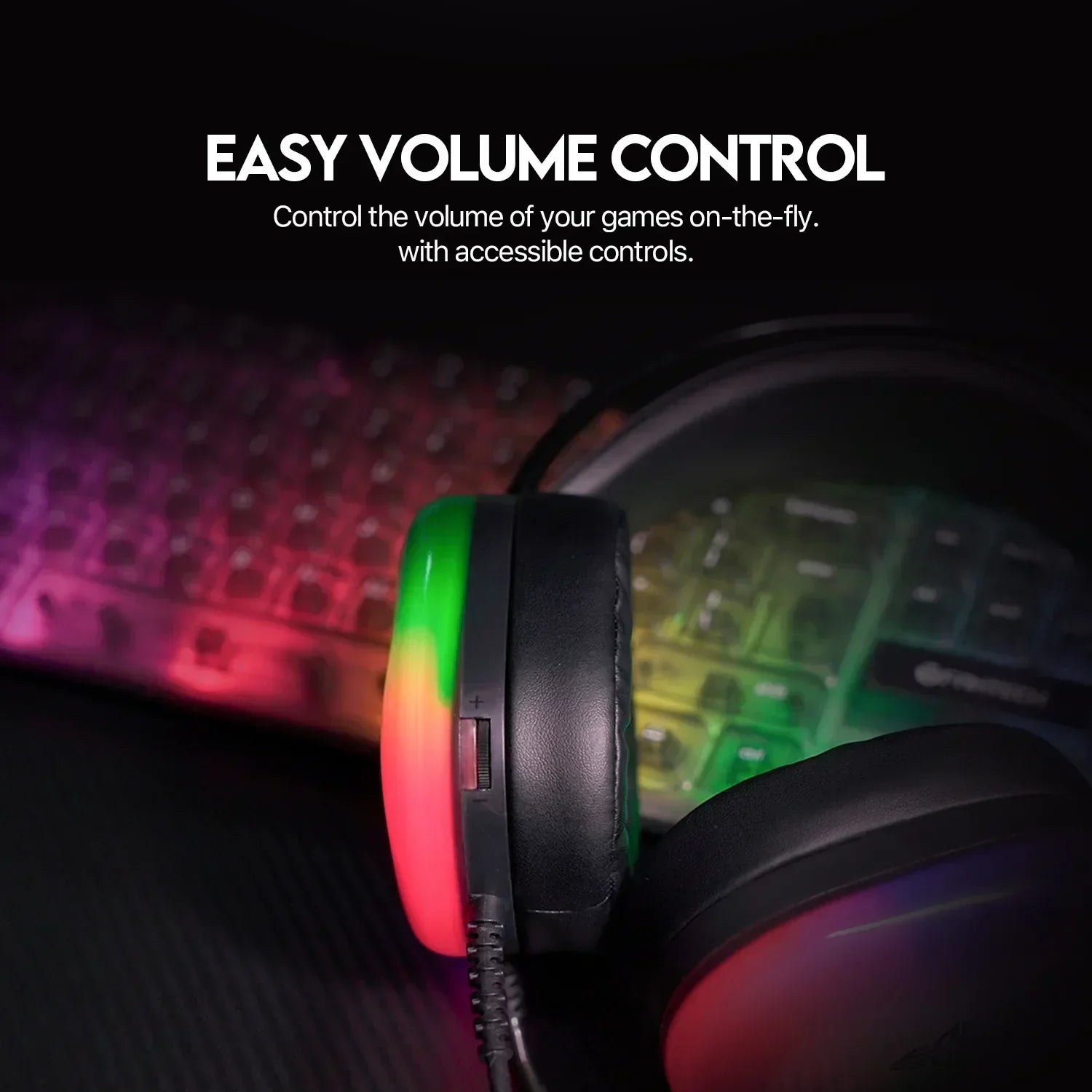 Fantech aurora hg29 gaming headset - 7.1 virtual surround sound with rgb lights - headsets
