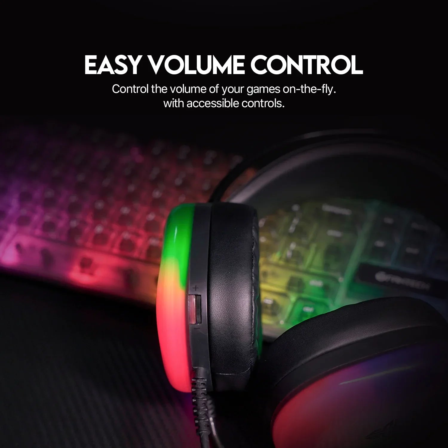 Fantech aurora hg29 gaming headset - 7.1 virtual surround sound with rgb lights - headsets