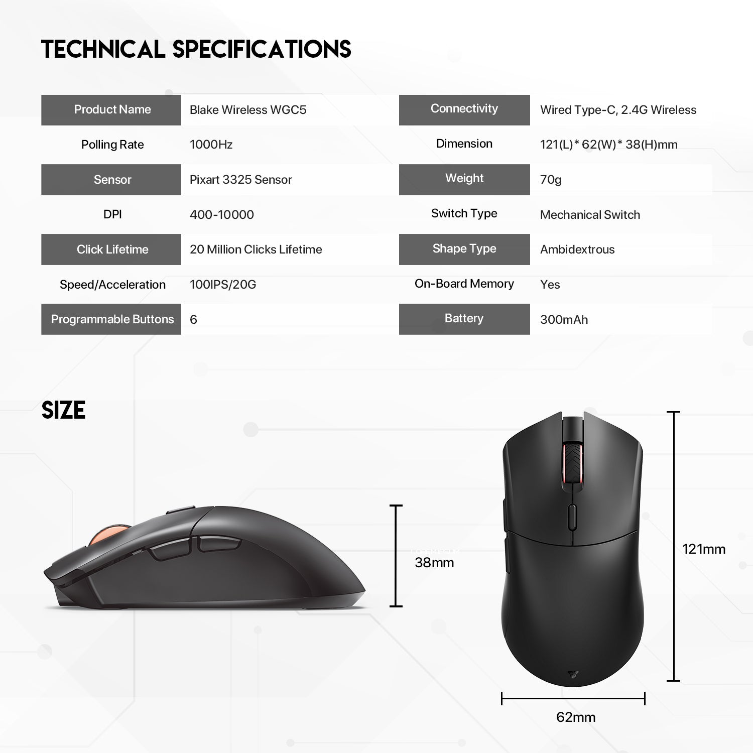 Fantech Blake Wgc5 Wireless Gaming Mouse - Gameonjo