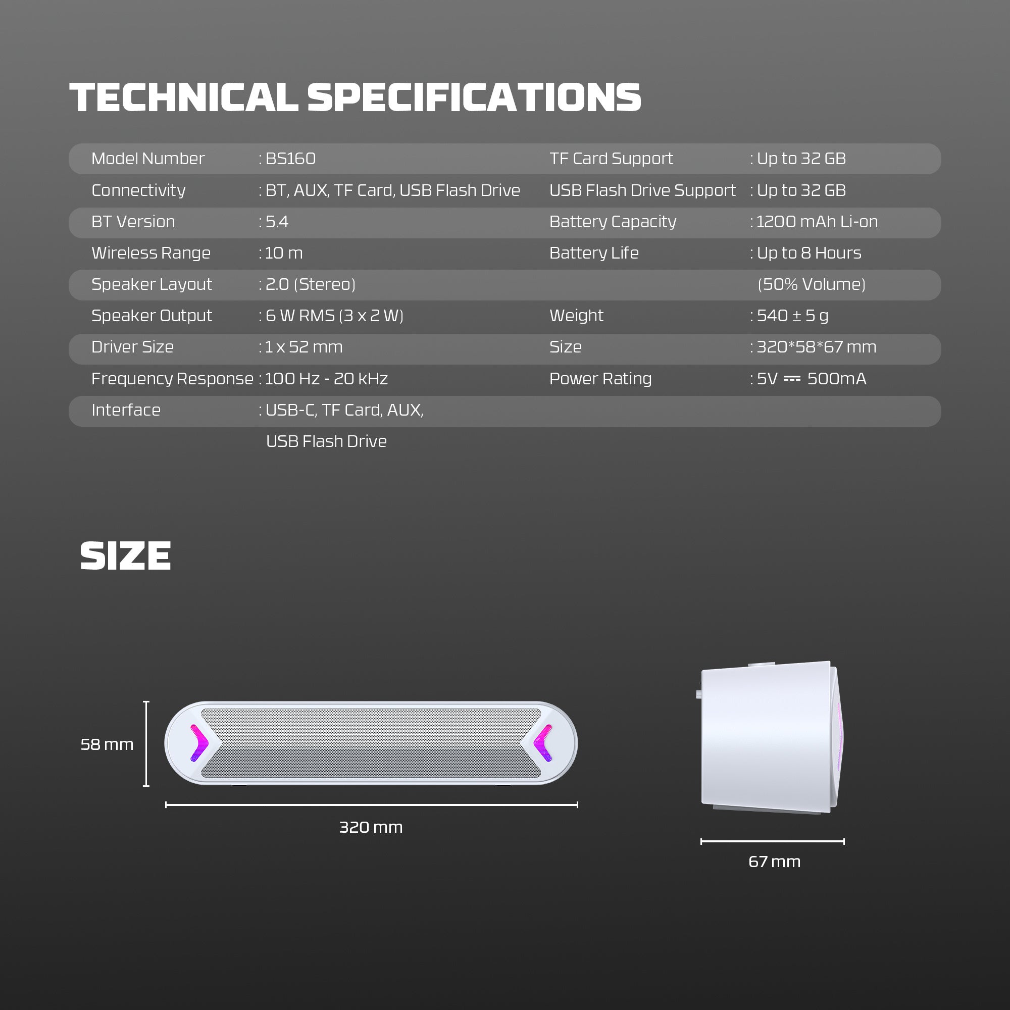 Fantech Bluetooth Speaker Groove Bar Bs160 Pink