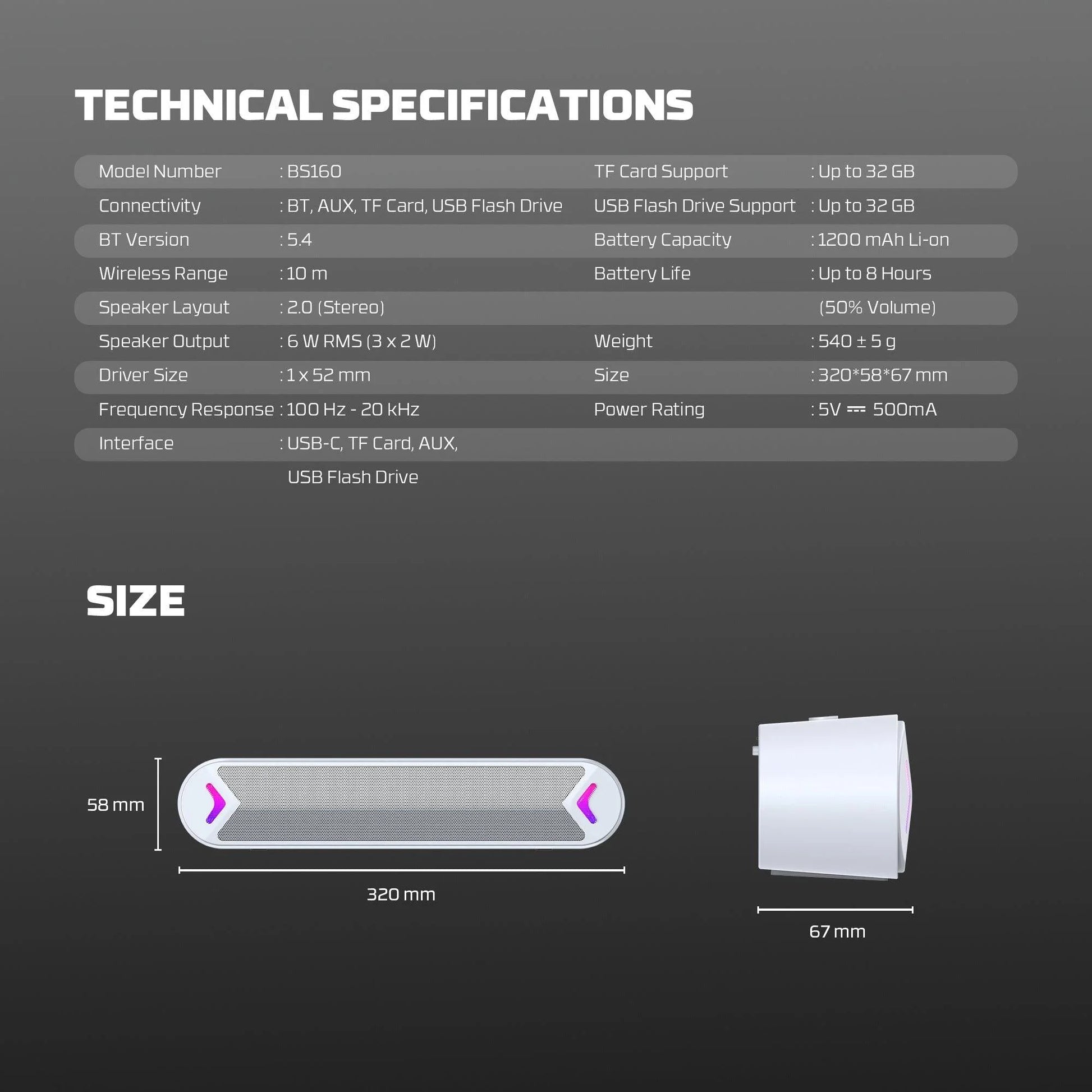 Fantech bluetooth speaker groove bar bs160 white - audio | speakers