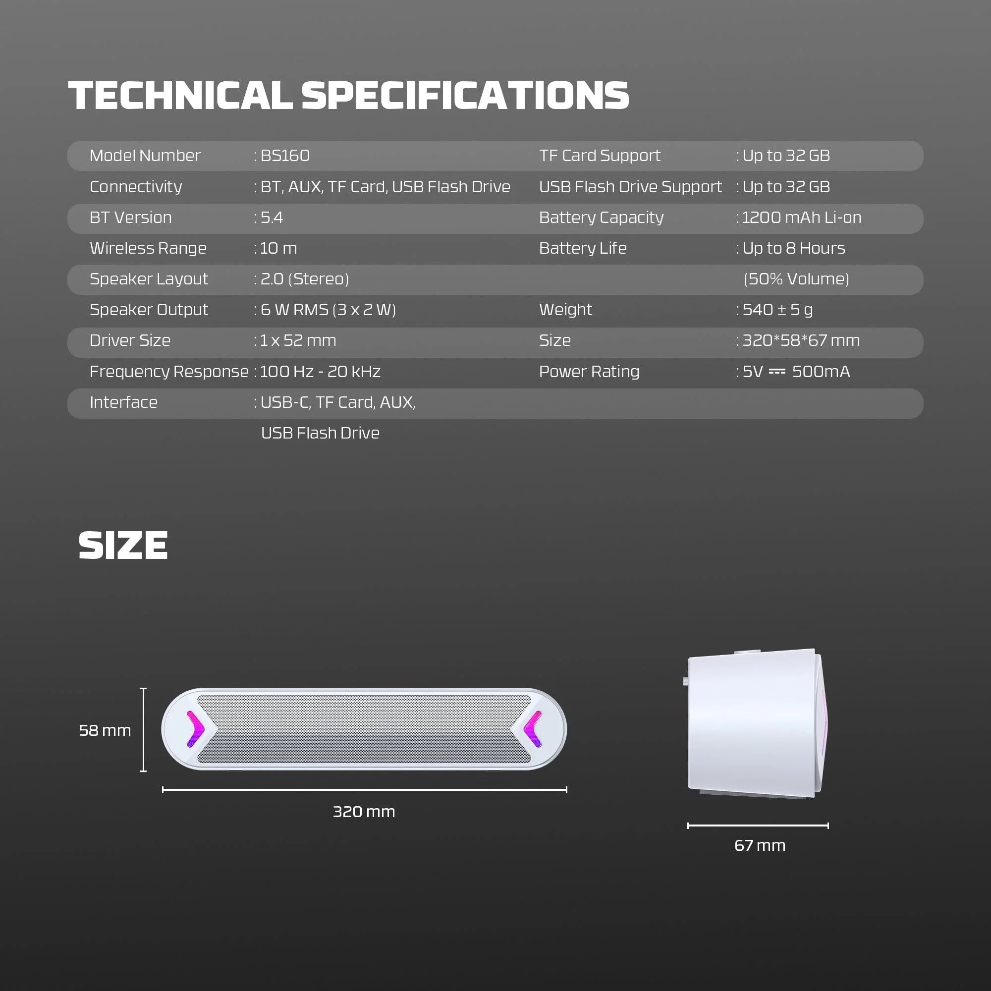 Fantech bluetooth speaker groove bar bs160 white - audio | speakers
