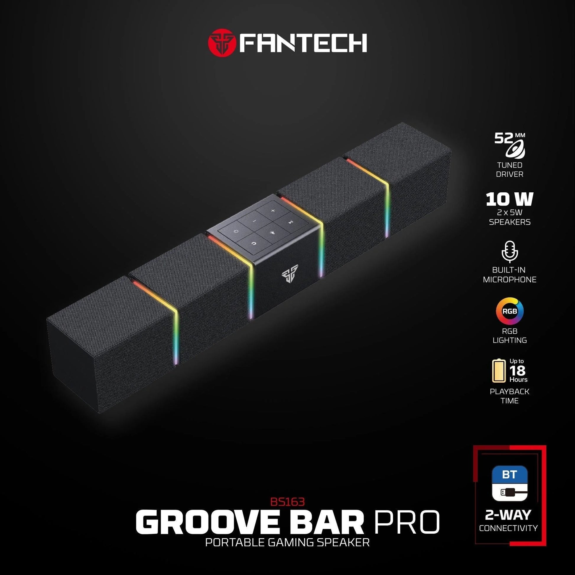 Fantech bluetooth speaker groove bar pro bs163 - audio | speakers