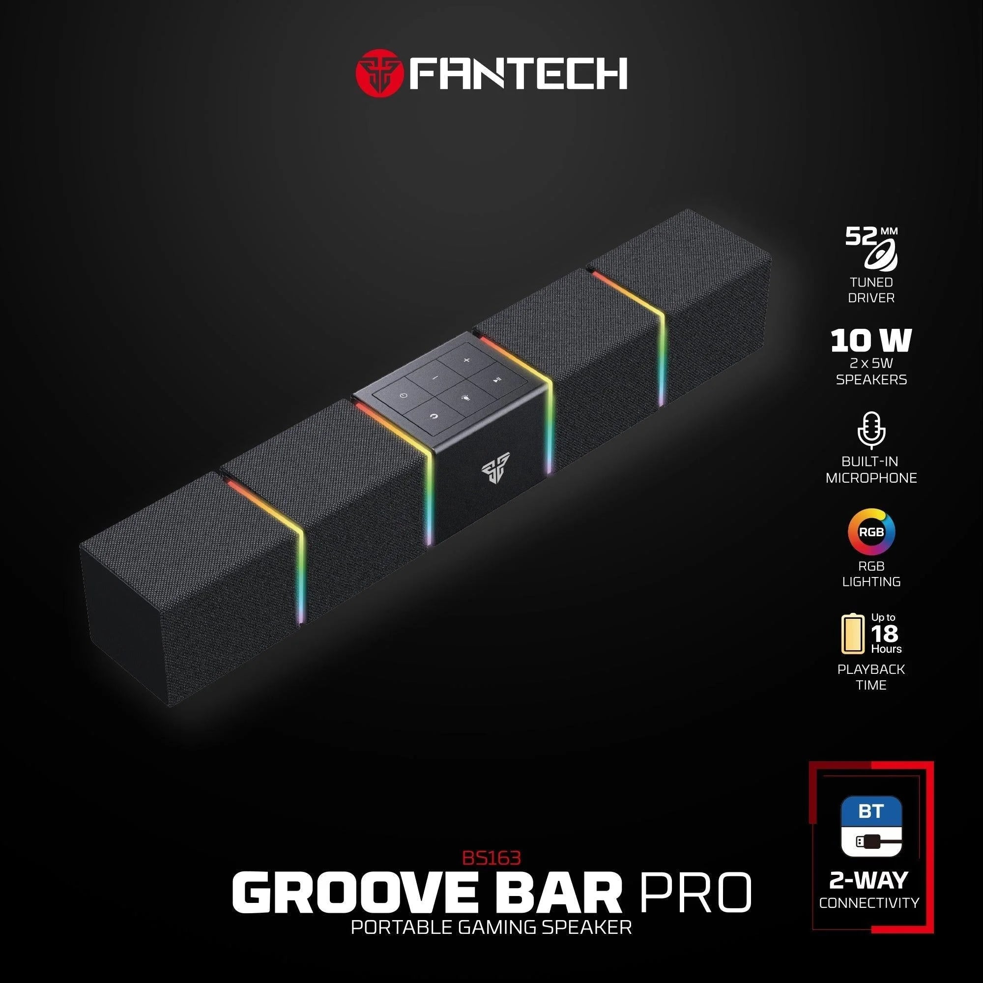 Fantech bluetooth speaker groove bar pro bs163 - audio | speakers