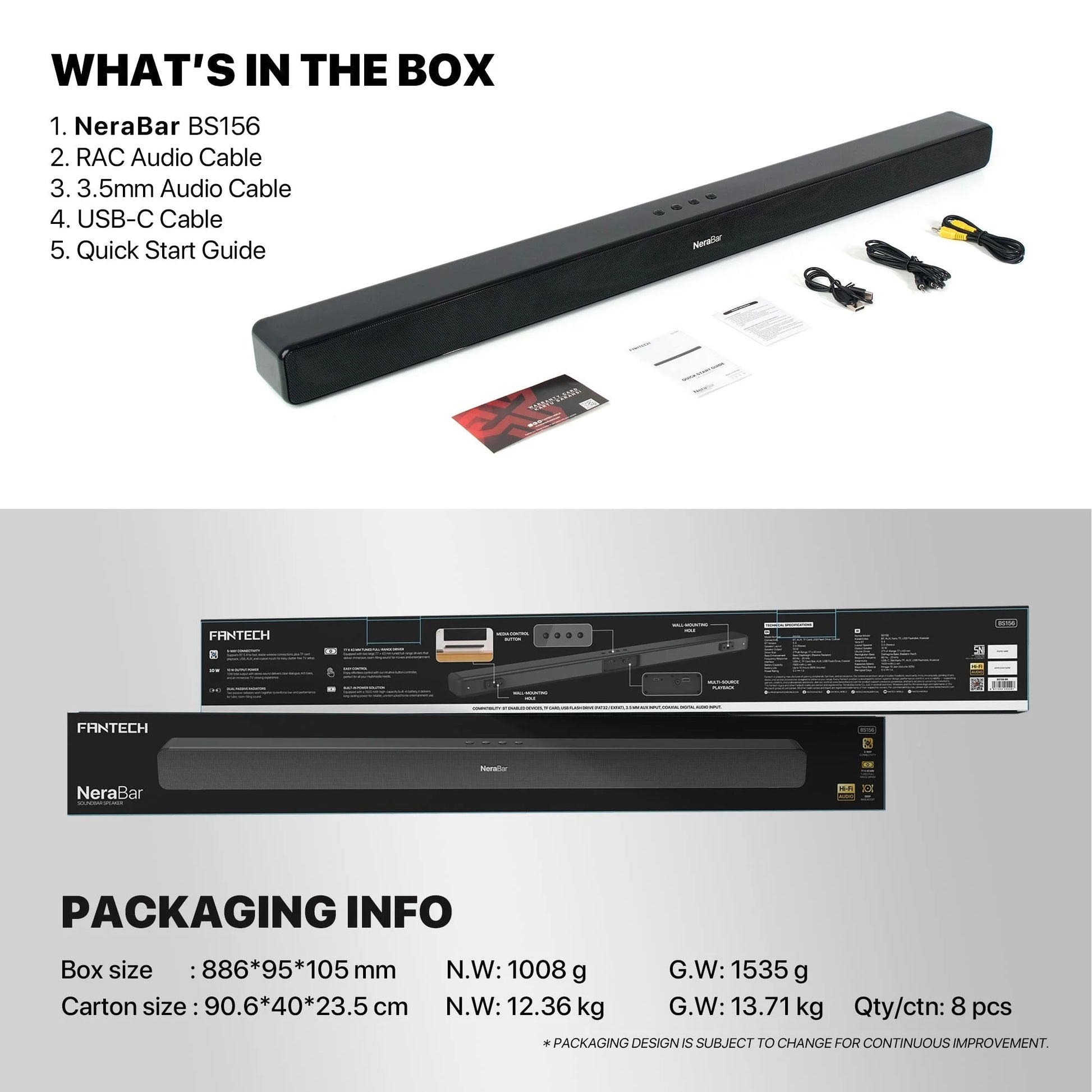 Fantech bs156 nerabar soundbar speaker