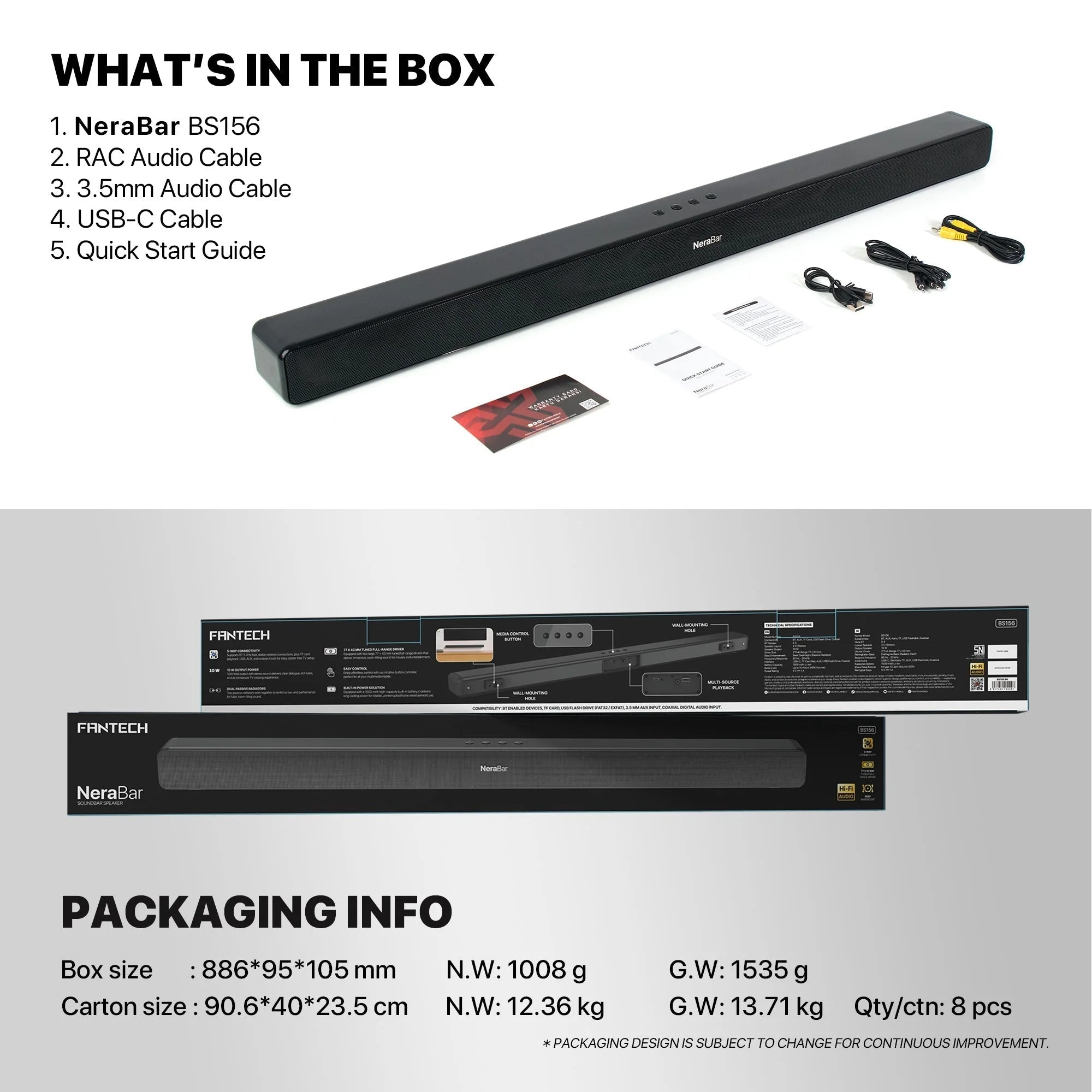 Fantech bs156 nerabar soundbar speaker