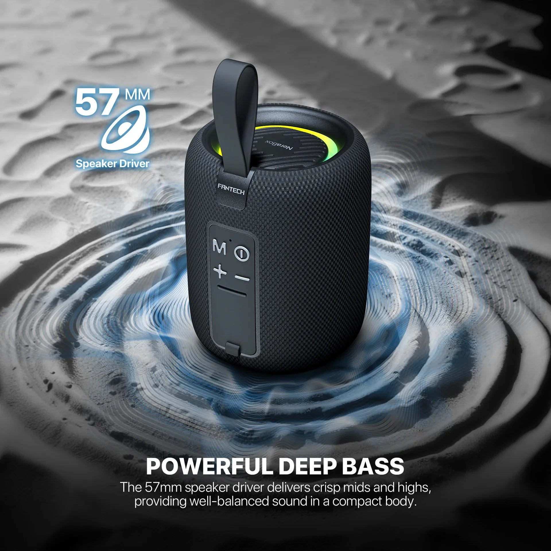 Fantech(bs157)-nerabox 5w Rms Portable Speaker - Gray