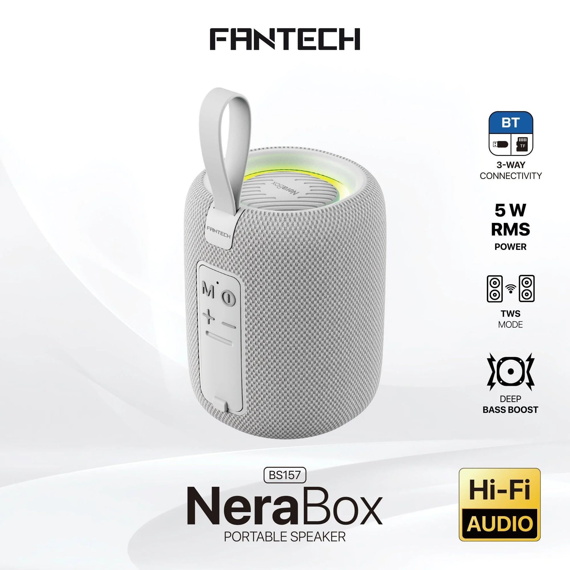 Fantech(bs157)-nerabox 5w rms portable speaker - gray