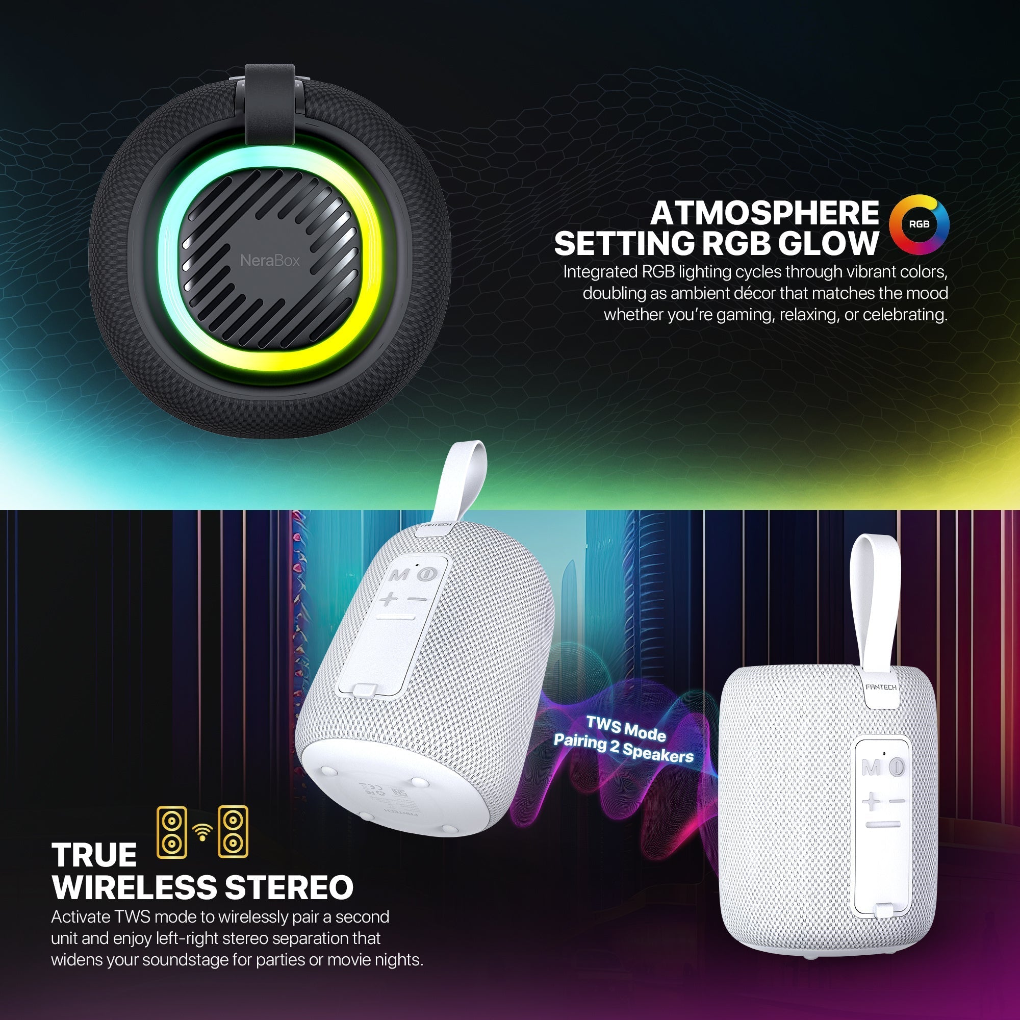 Fantech(bs157)-nerabox 5w Rms Portable Speaker - Red