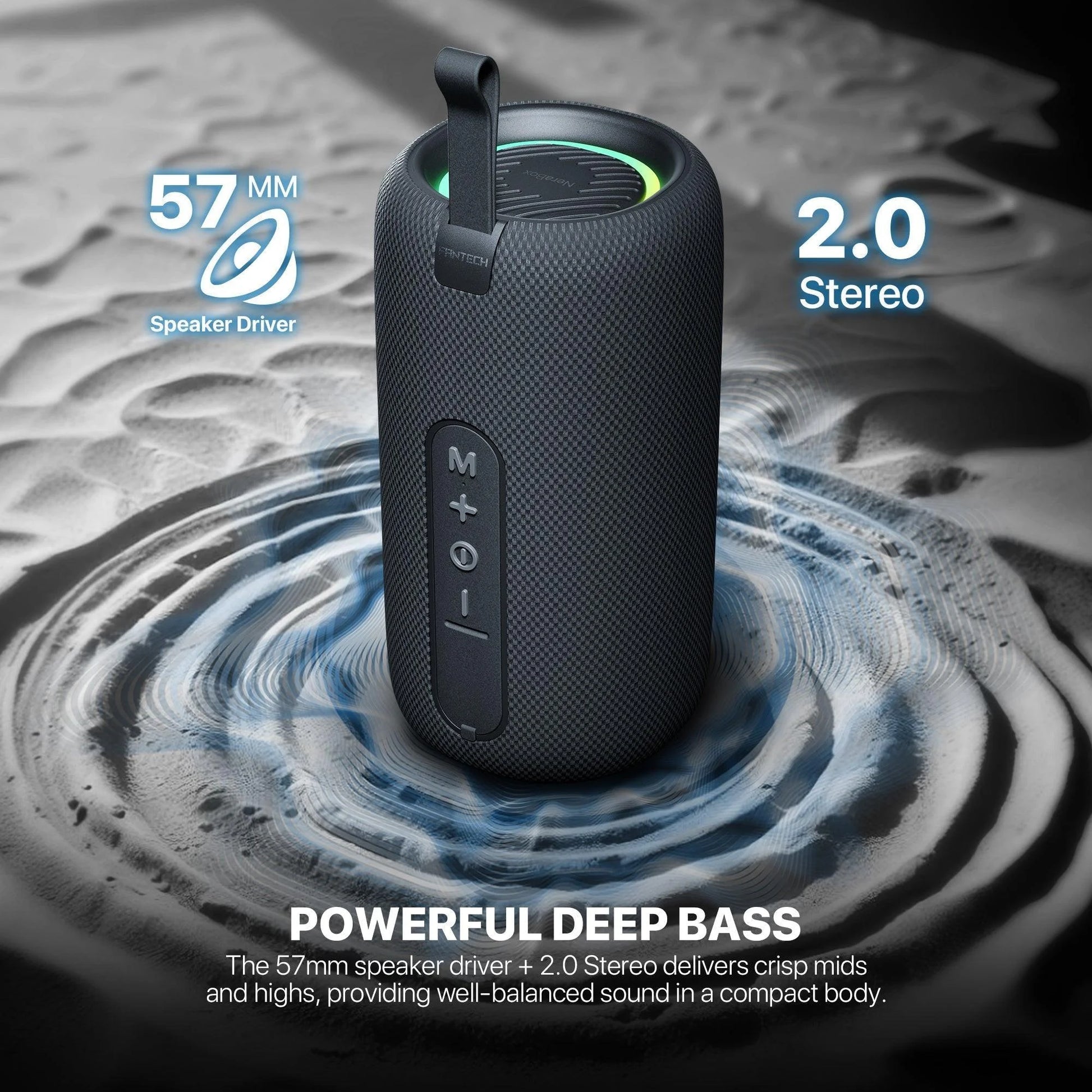 Fantech bs159 true wireless rms speaker tws deep bass 10w 57mm driver 4-way white - audio | speakers