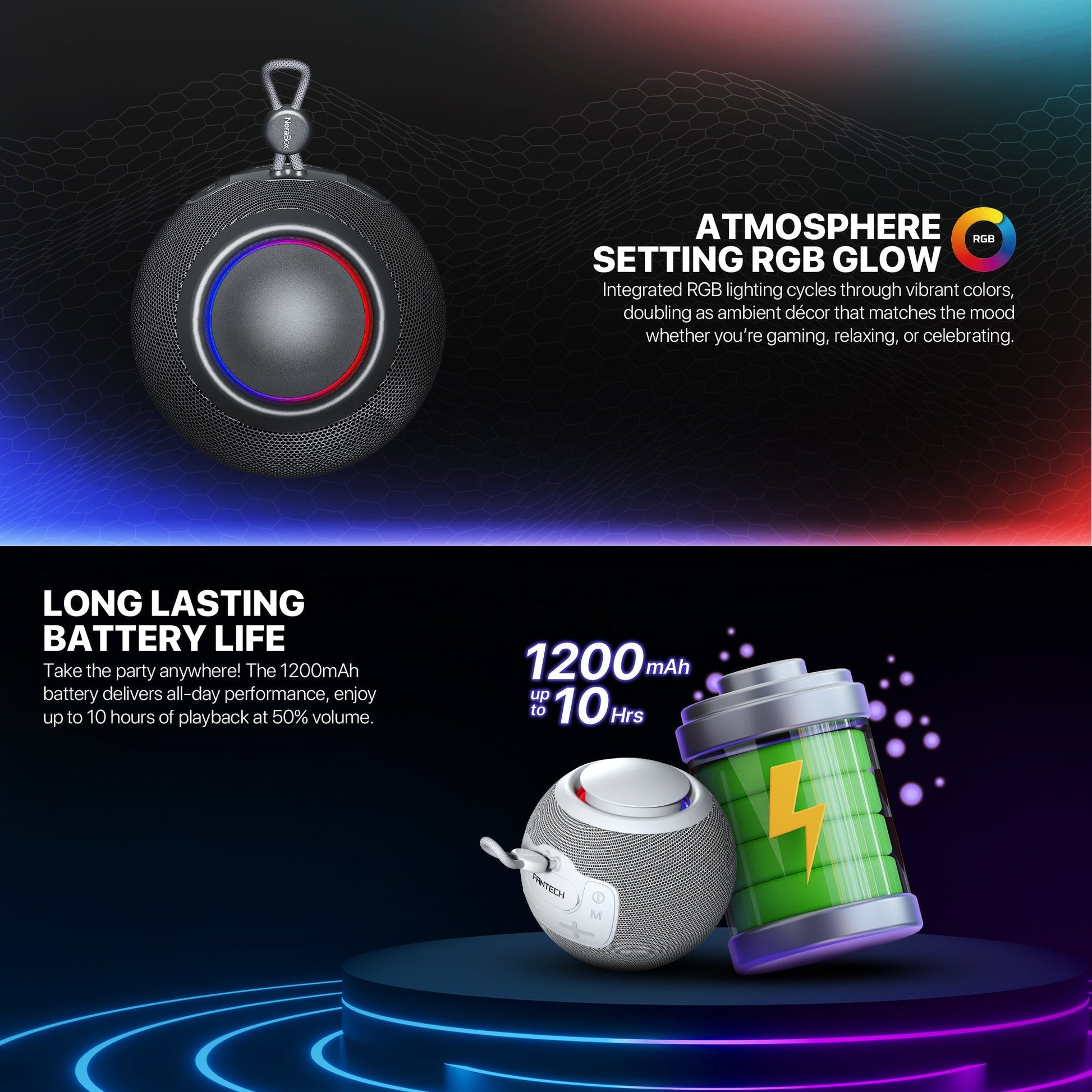 Fantech Bs161 Portable Bt Wireless Speaker Tws 4-way Connectivity Tf Black