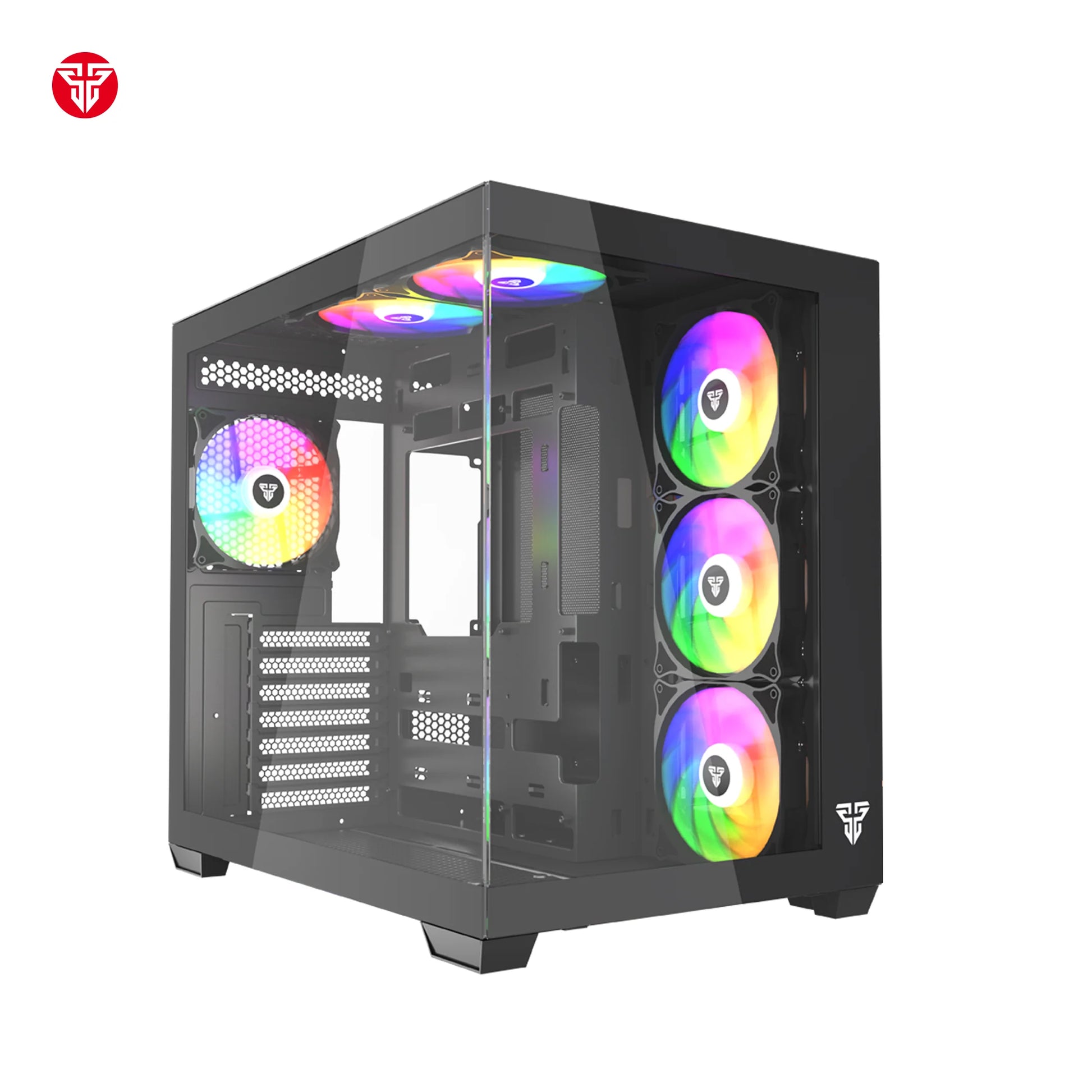Fantech cg85 lumina mid tower gaming case - black - tower case & monitor