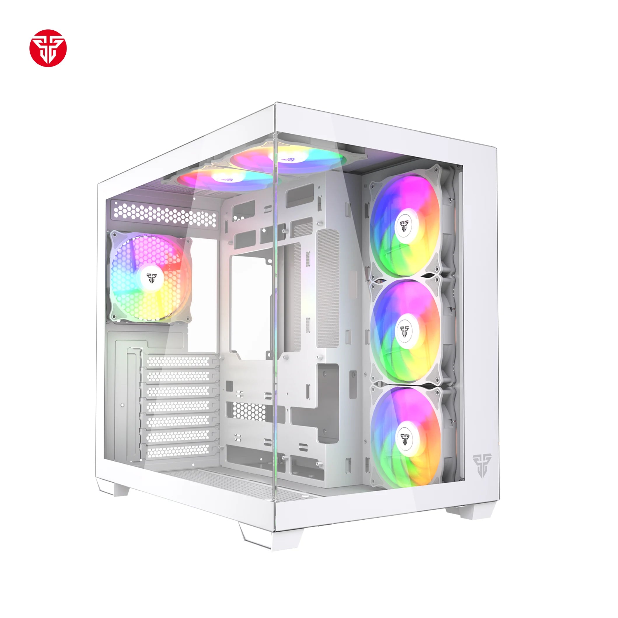 Fantech cg85 lumina mid tower gaming case - white - case