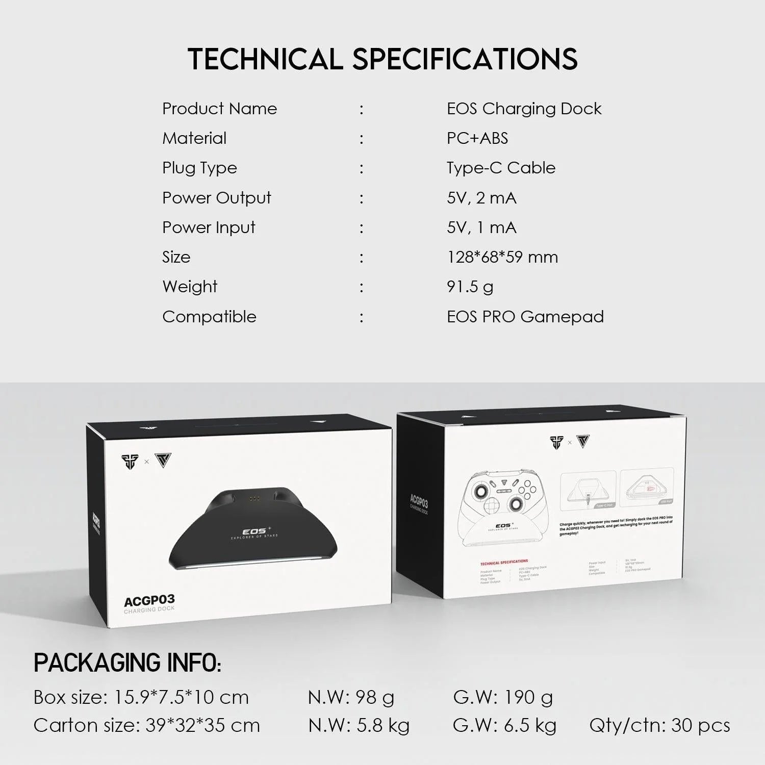 Fantech charging dock acgp03 for eos pro wgp15 - fast and convenient power solution