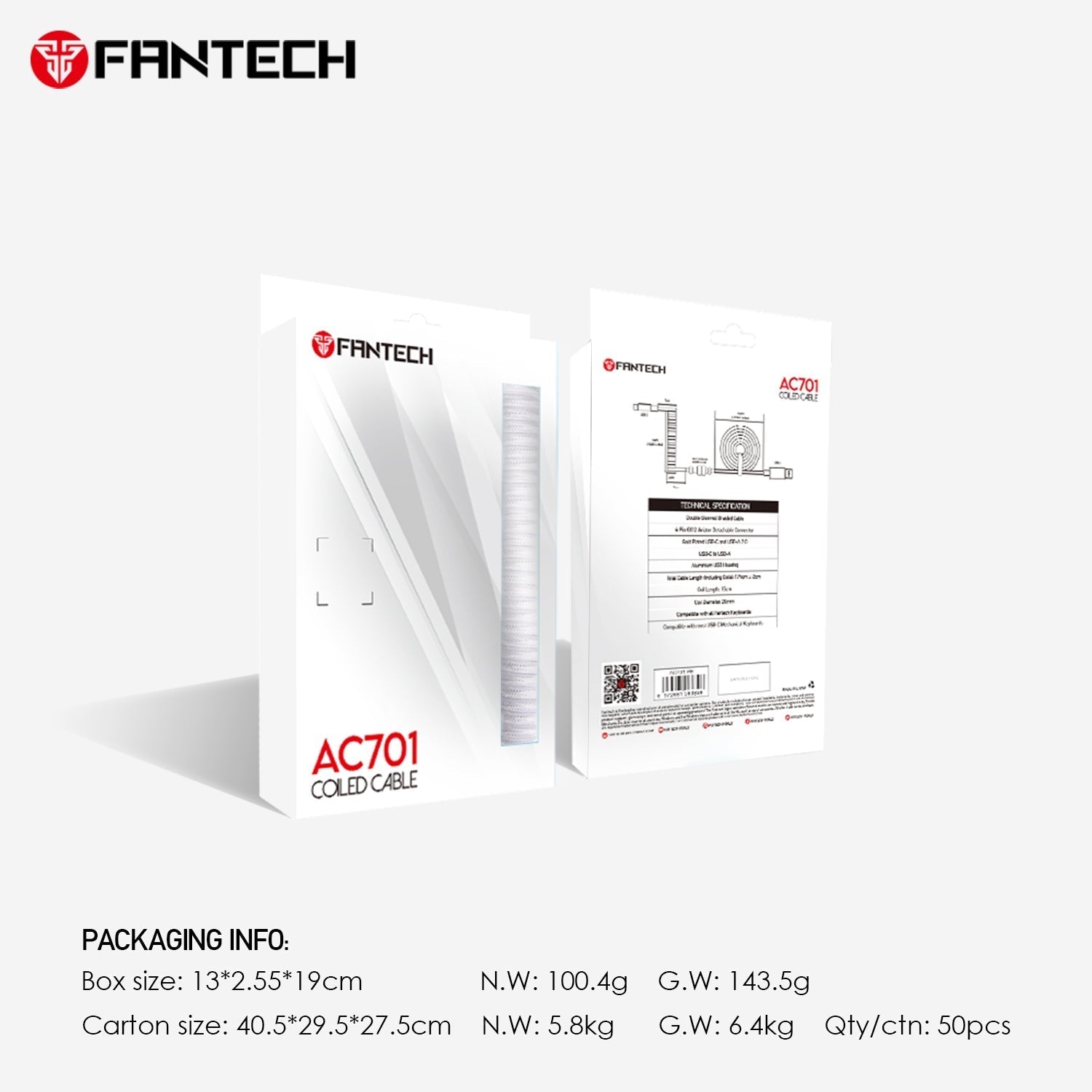 Fantech Coiled Cable Ac701 - Gameonjo