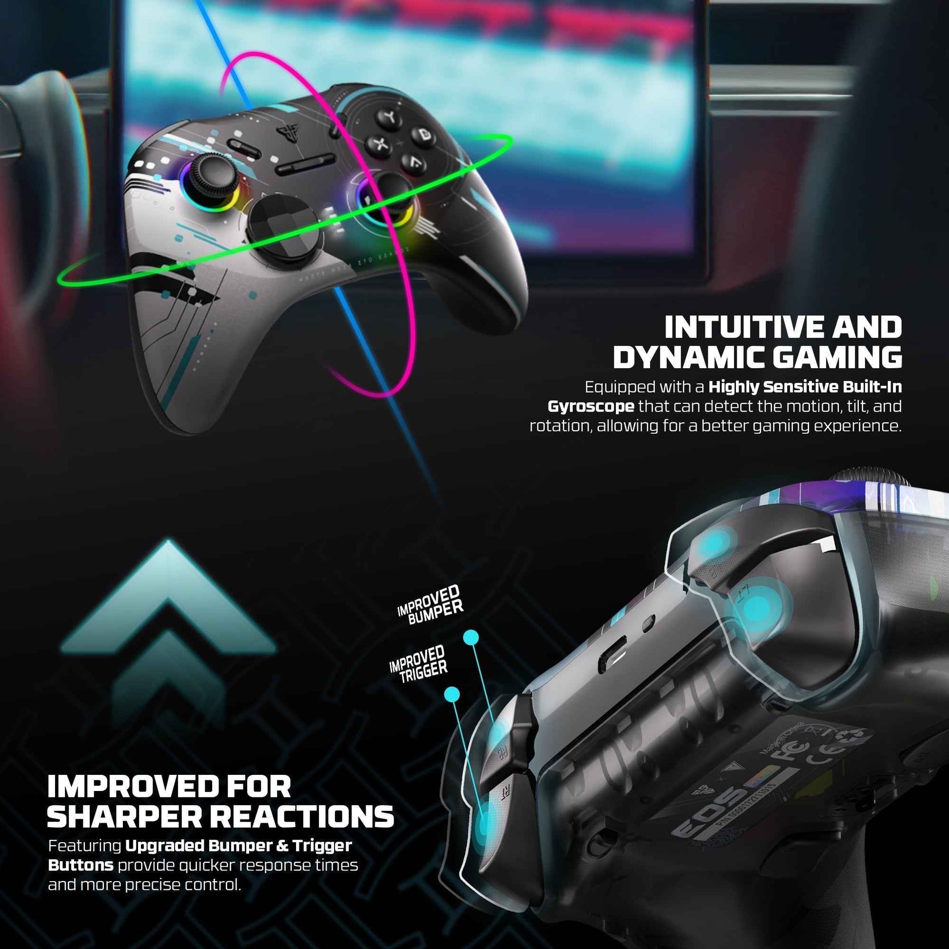 Fantech Eos Pro Ii Wgp15 V2 Wireless Gamepad Geminus Black