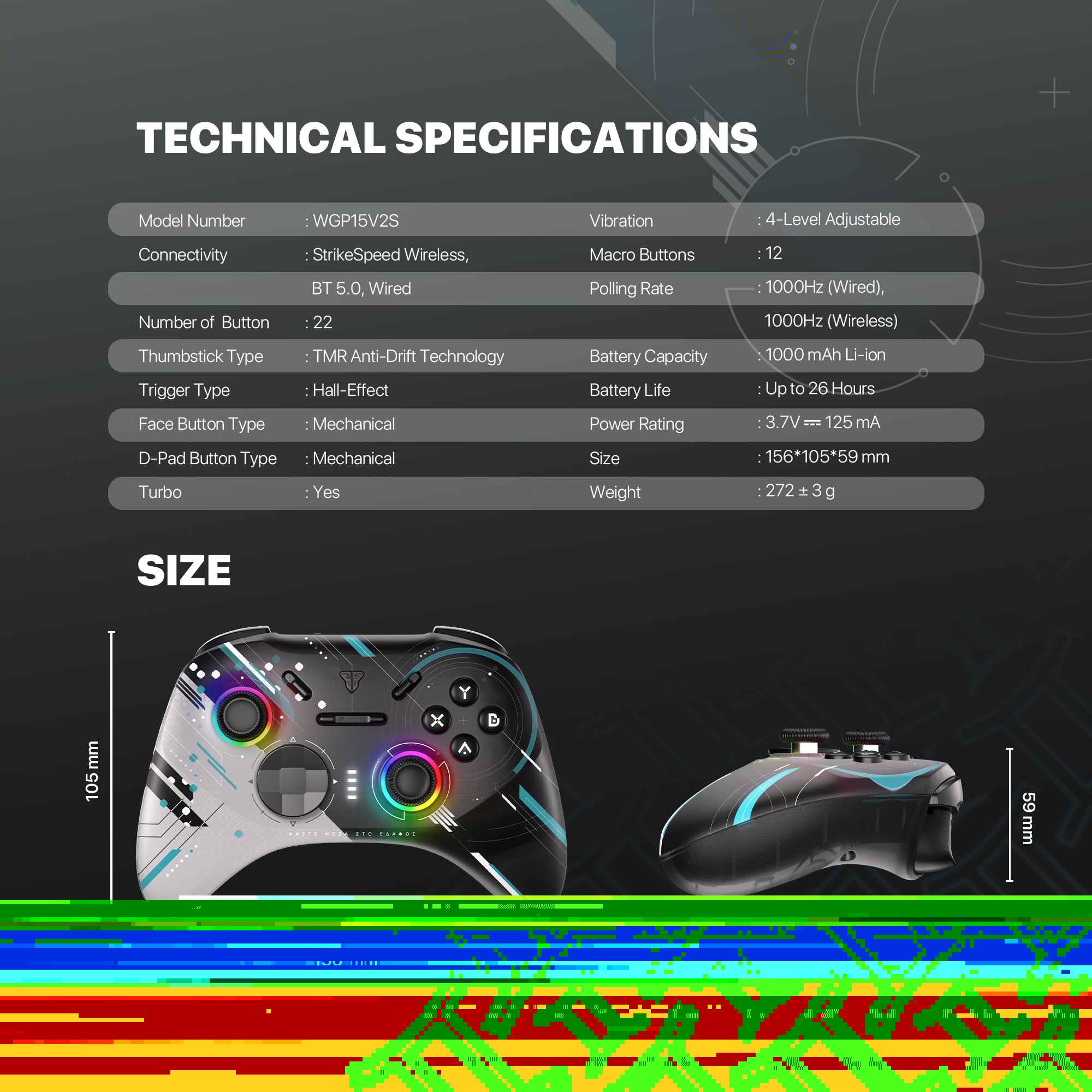 Fantech Eos Pro Ii Wgp15 V2 Wireless Gamepad Geminus Black