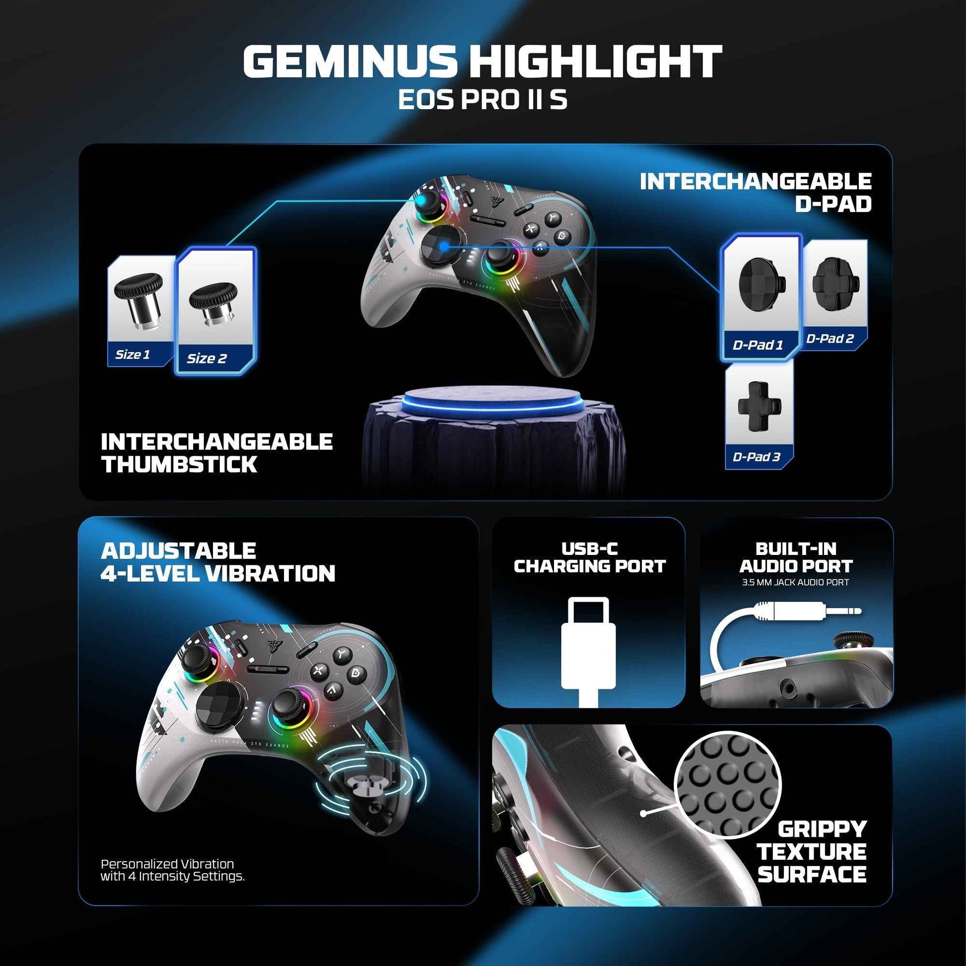 Fantech Eos Pro Ii Wgp15 V2 Wireless Gamepad Geminus Black