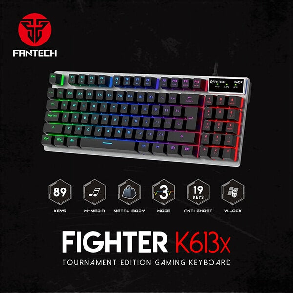 Fantech Fighter K613x Aluminum Backlit Gaming Keyboard - Gameonjo