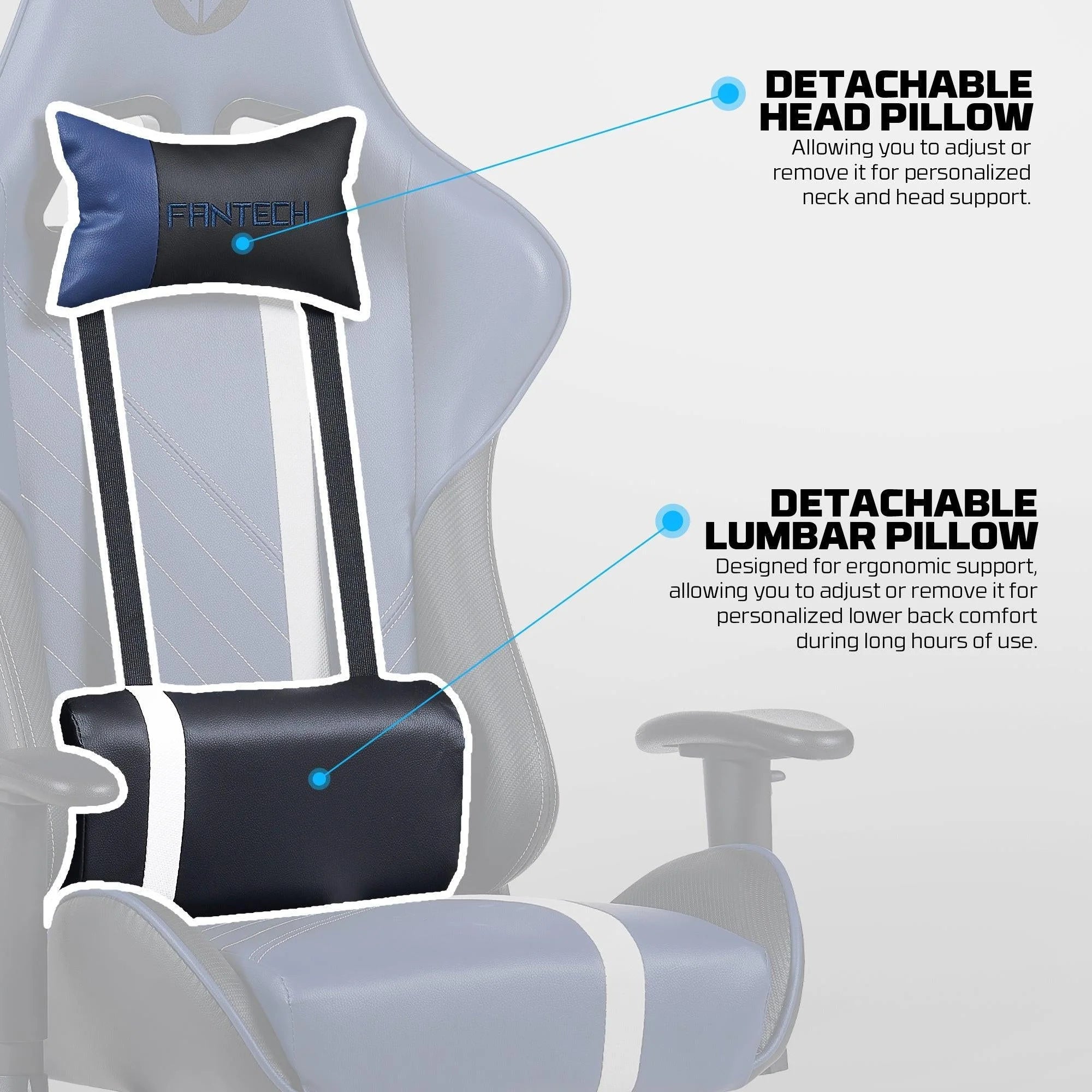 Fantech gc194 gaming chair blue - desk & chair