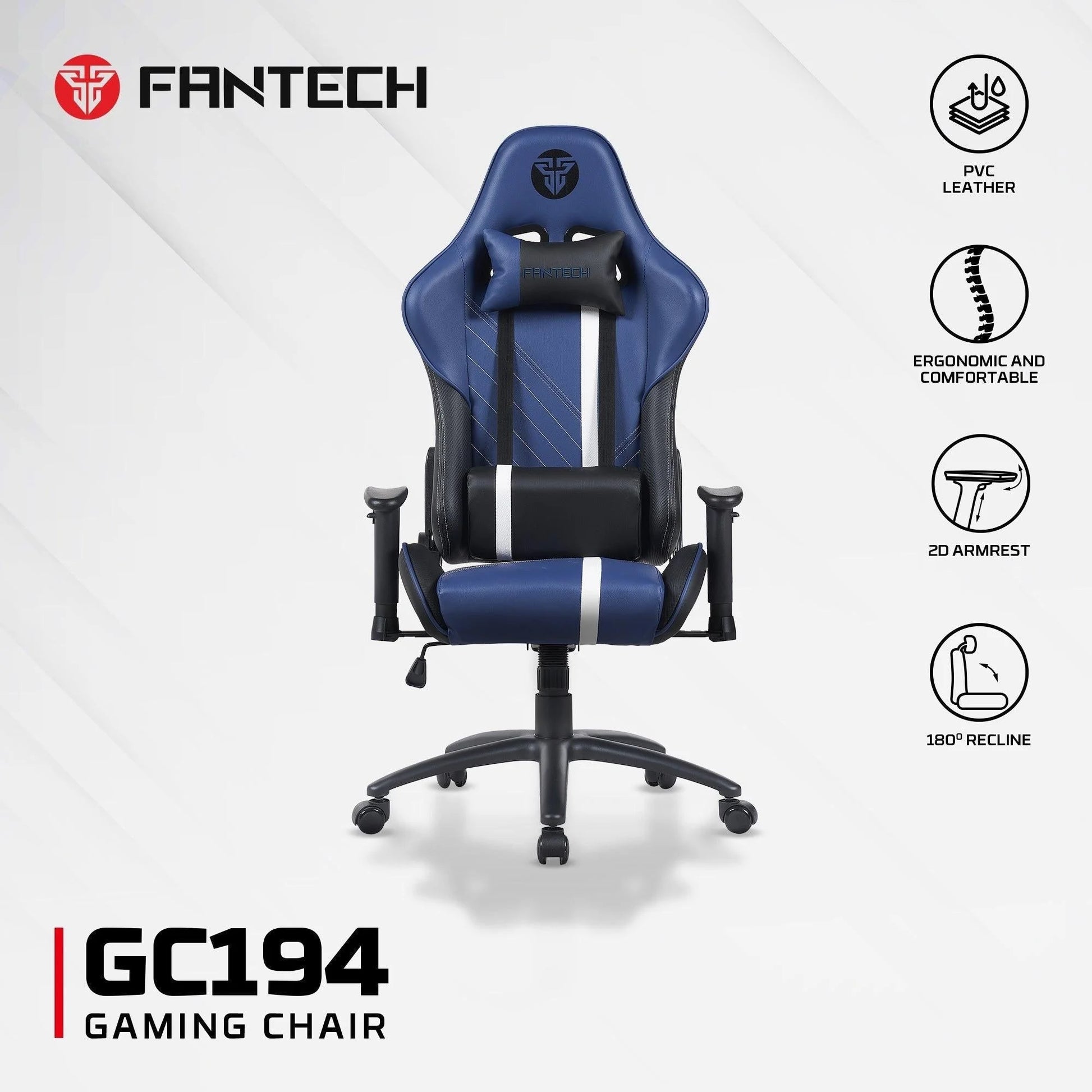 Fantech gc194 gaming chair blue - desk & chair