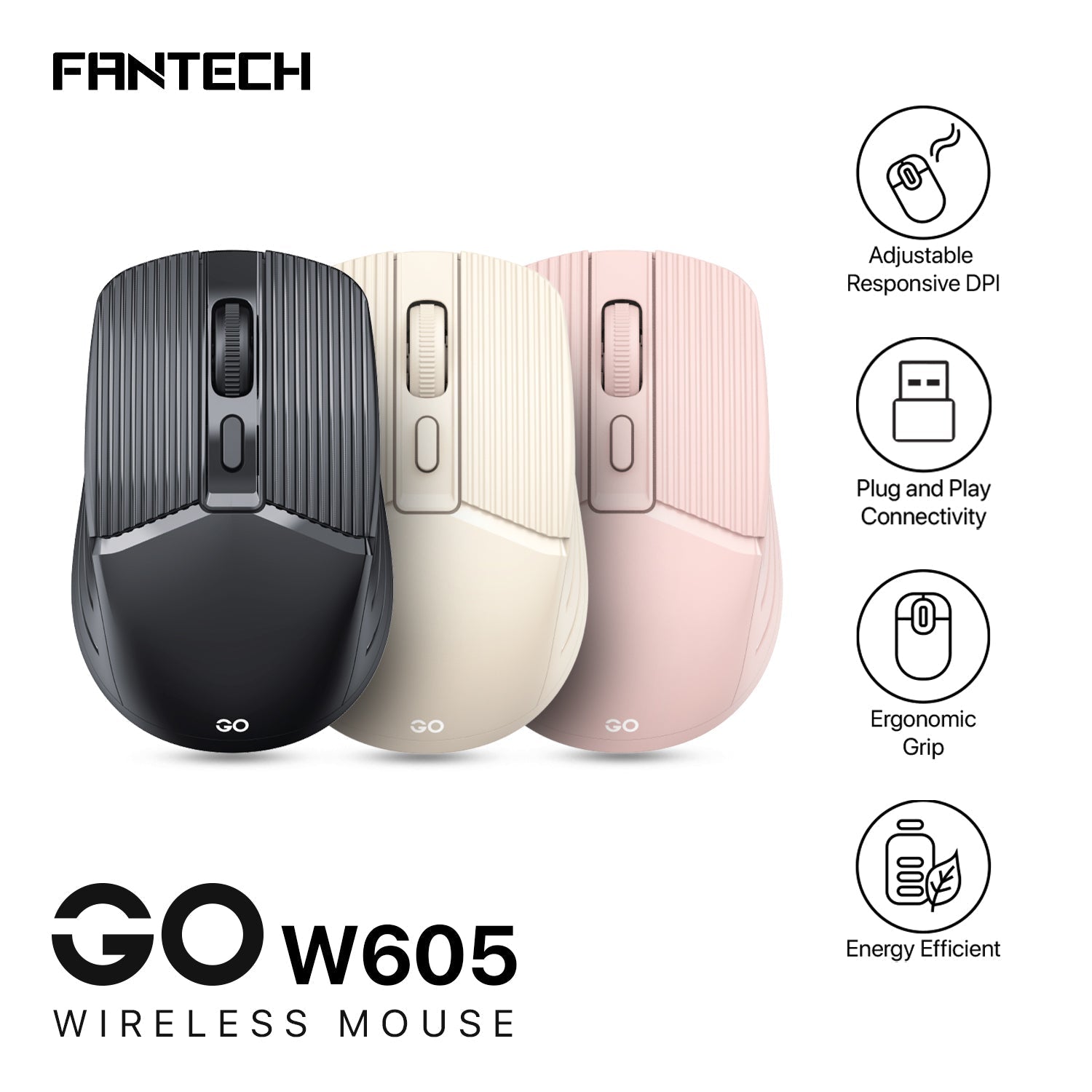 Fantech Go W605 Wireless Office Mouse - Gameonjo