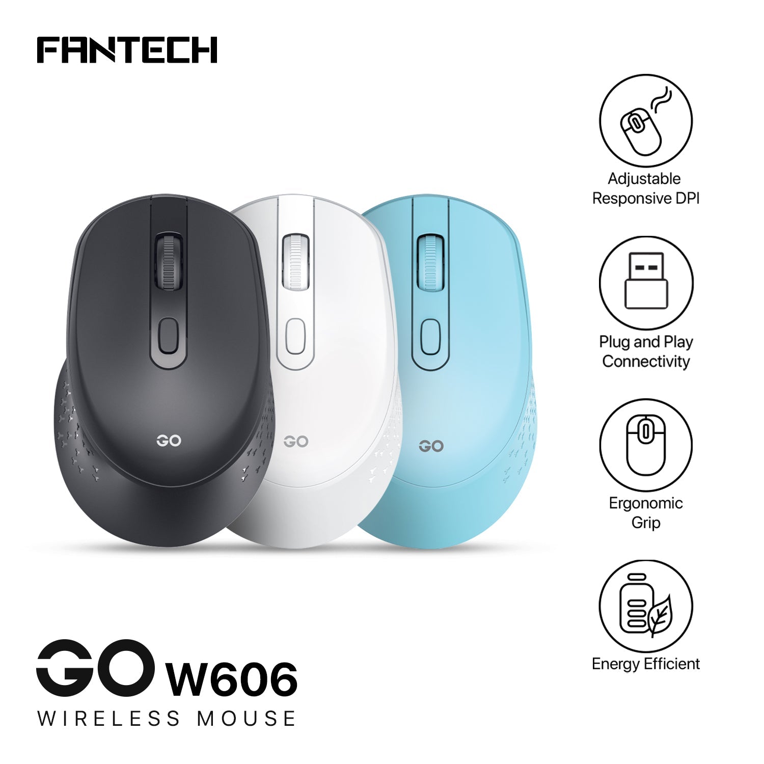 Fantech Go W606 Wireless Office Mouse - Gameonjo