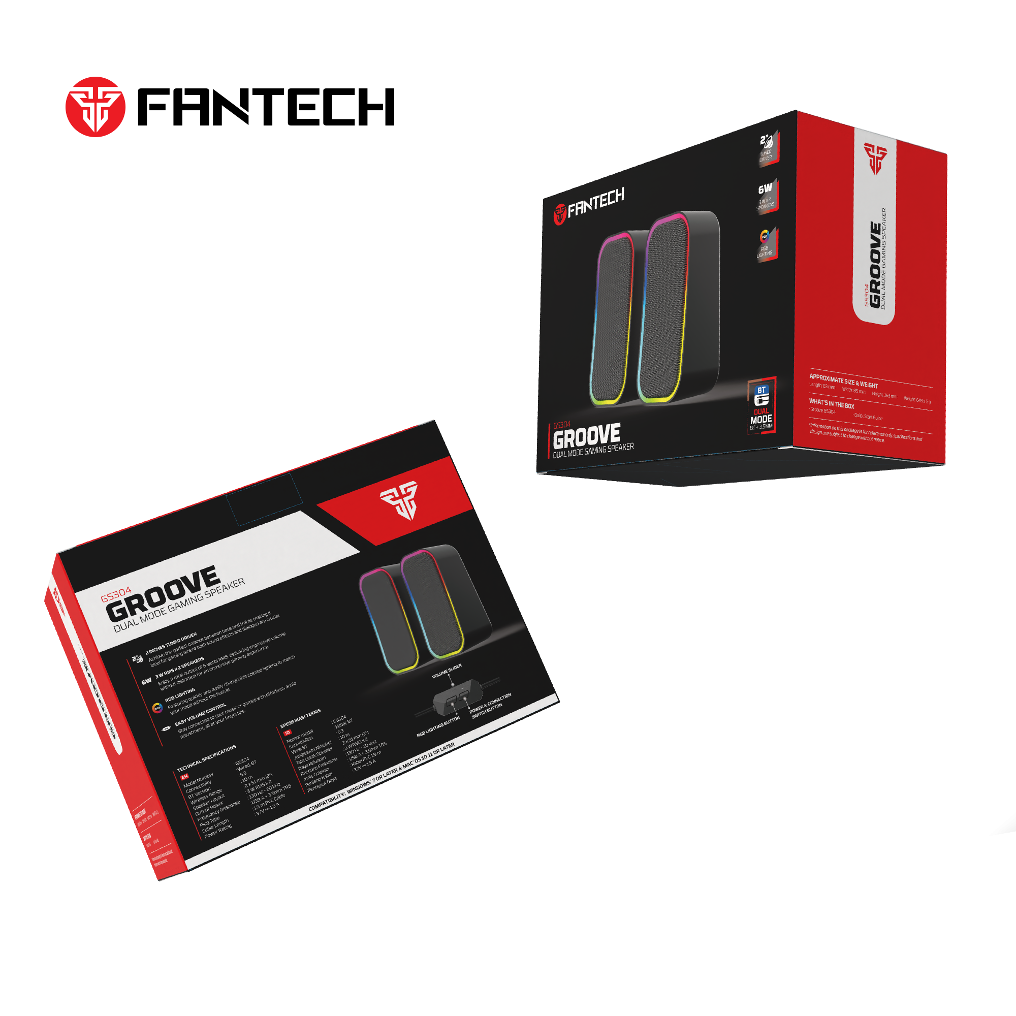 Fantech Groove Gs304 Dual Mode Gaming Speaker