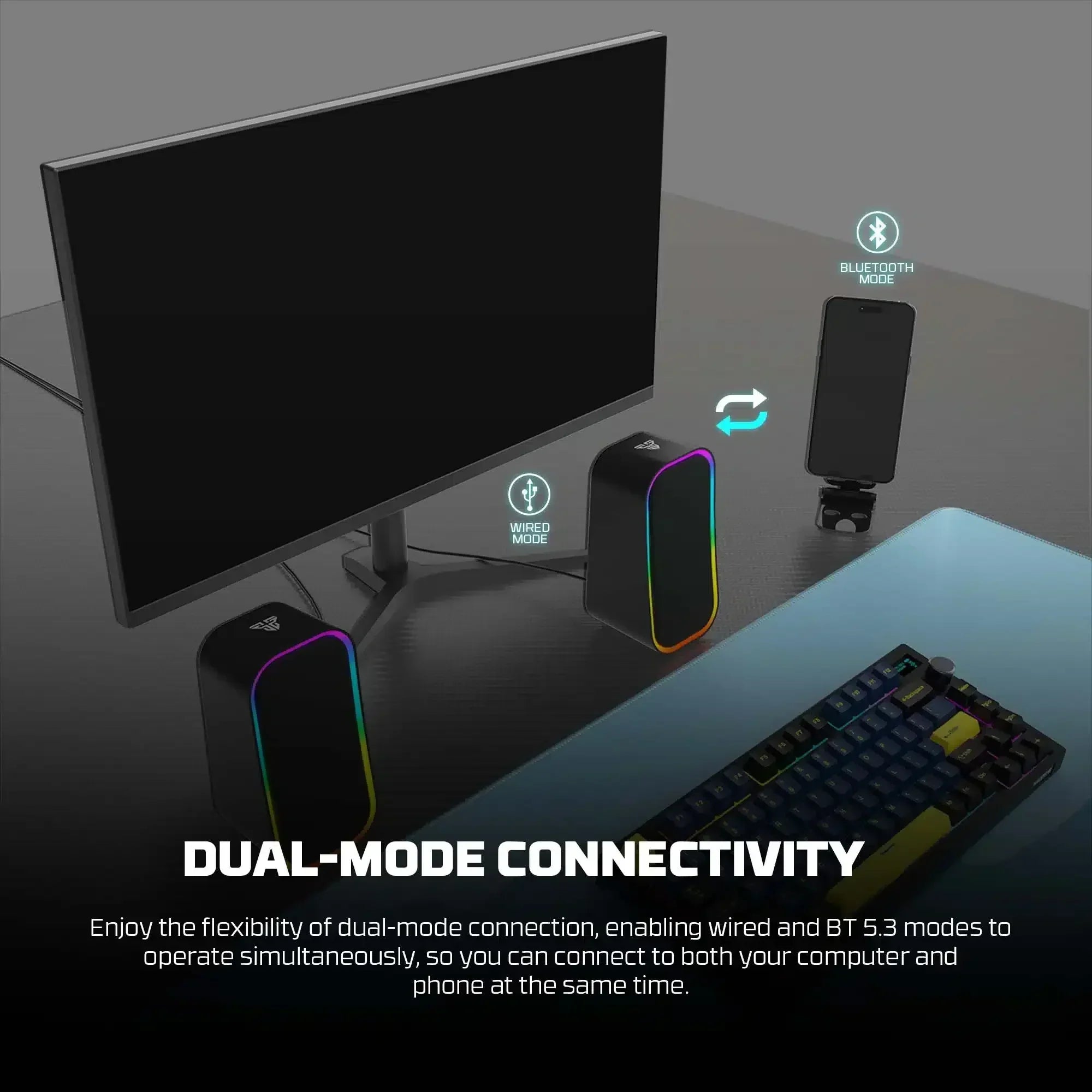 Fantech groove gs304 dual mode gaming speaker - black - headsets