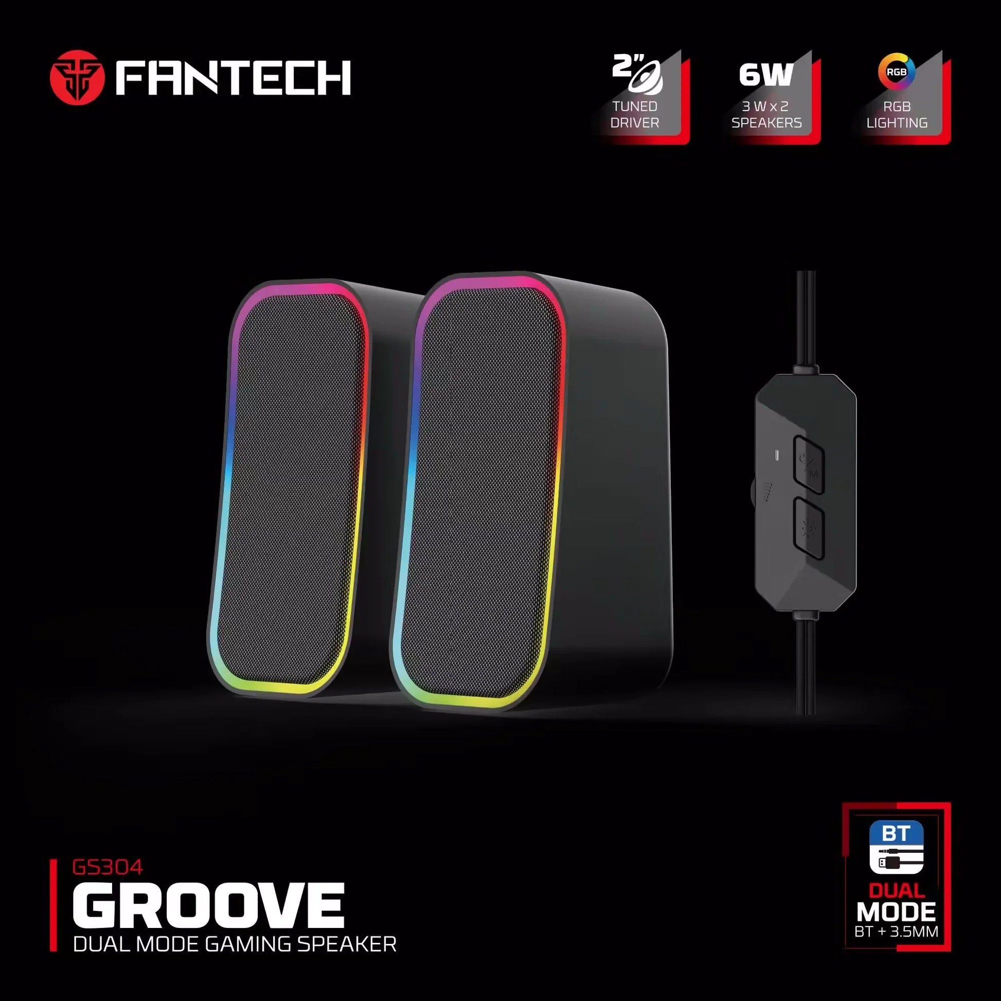 Fantech Groove Gs304 Dual Mode Gaming Speaker - Black Default Title