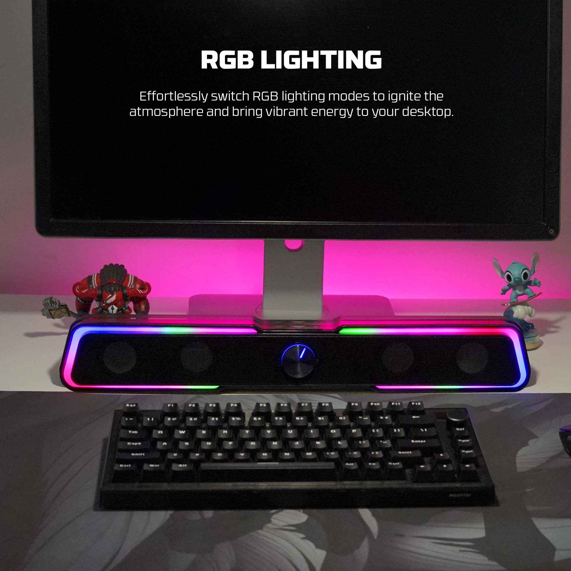 Fantech Gs305 Bluetooth 5.3 Soundbar Dual Mode Rgb Lighting Gaming Speaker