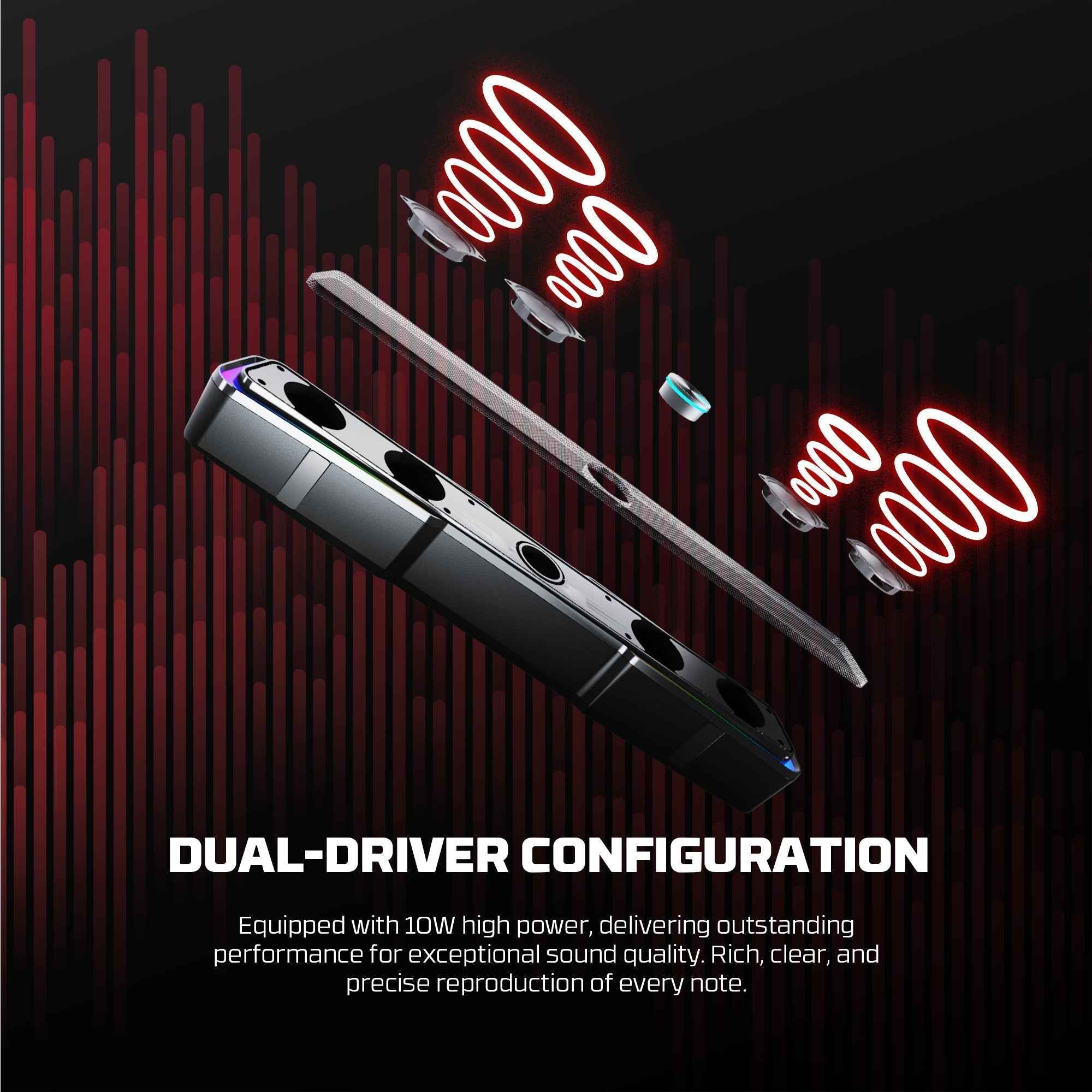 Fantech Gs305 Bluetooth 5.3 Soundbar Dual Mode Rgb Lighting Gaming Speaker