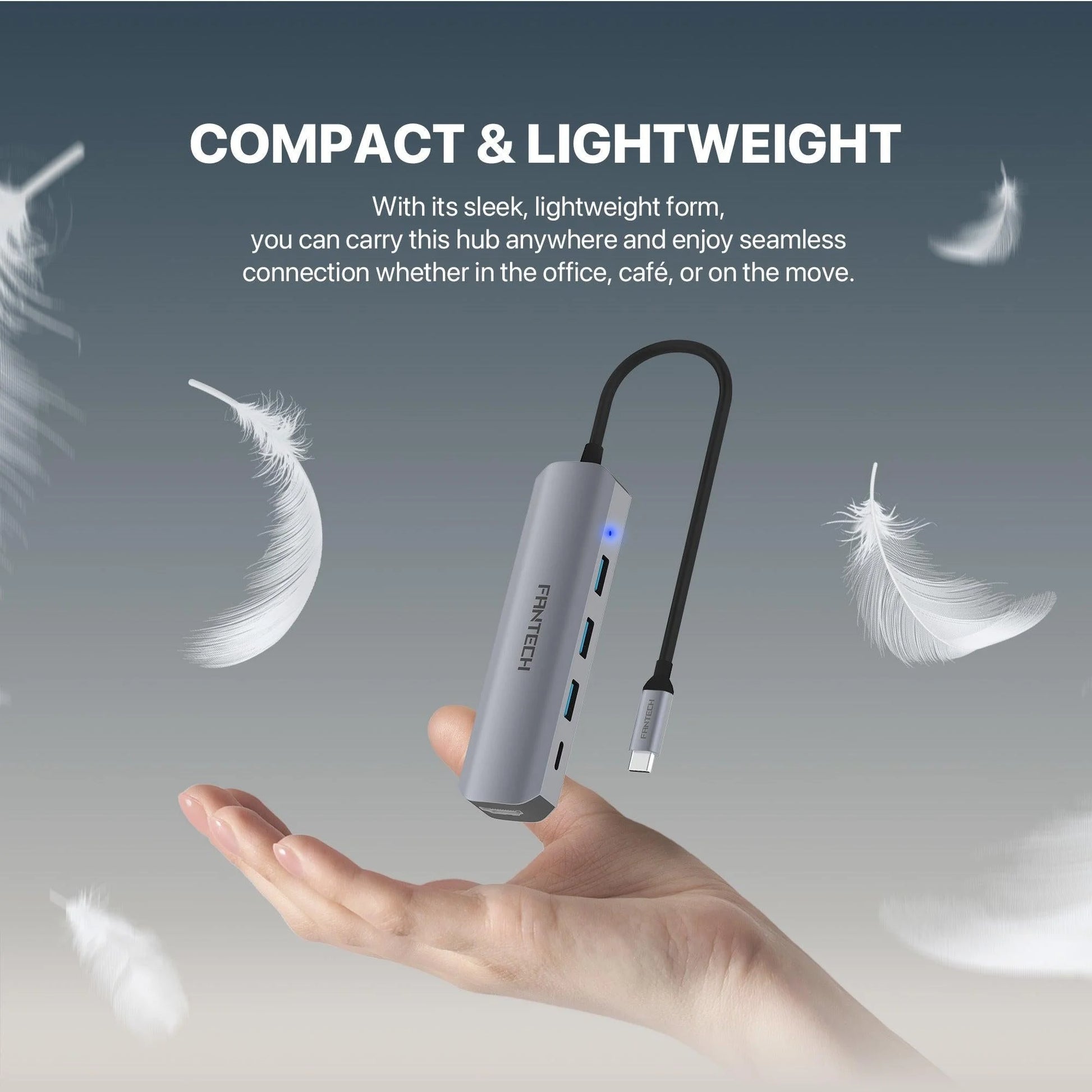 Fantech hc052 converter usb hub type c 5 in 1