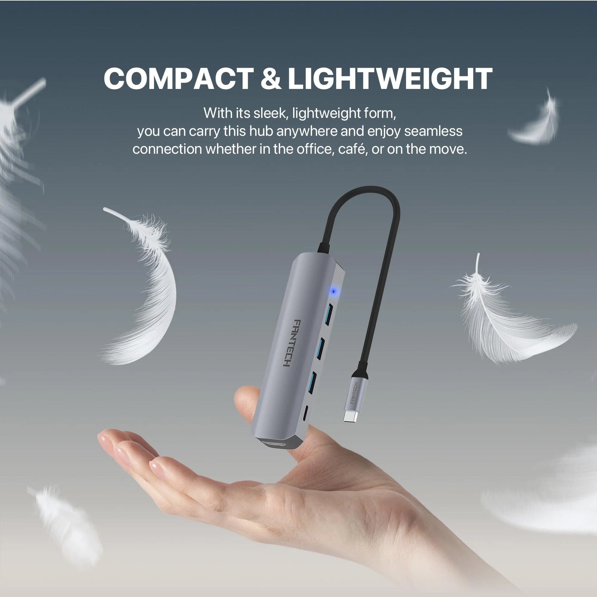 Fantech hc052 converter usb hub type c 5 in 1