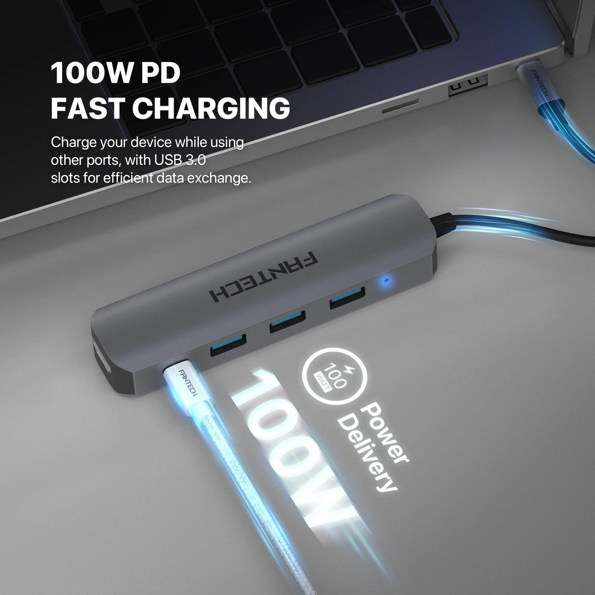 Fantech hc052 converter usb hub type c 5 in 1