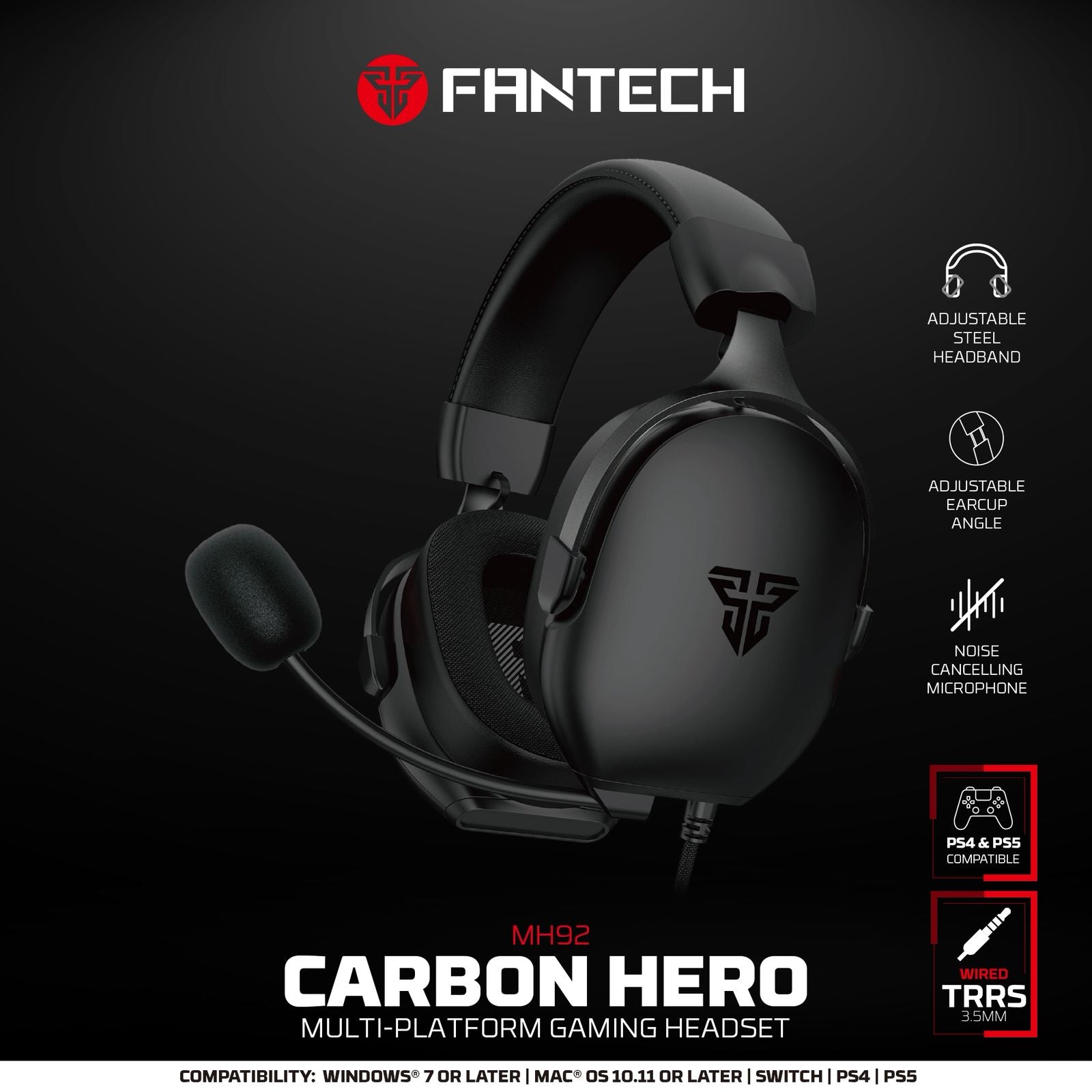 Fantech Hero Combo P53 Keyboard and Mouse and Headset and Mousepad + Stand Free