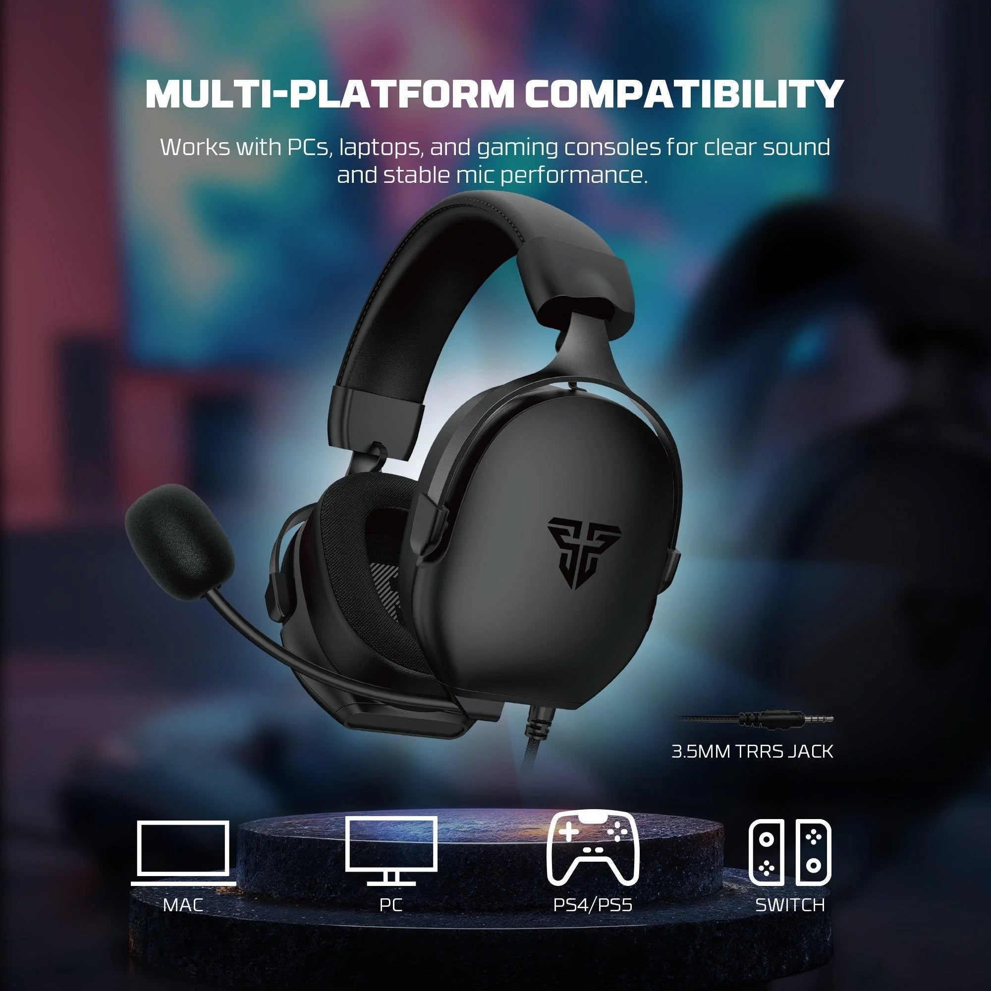 Fantech hero mh92 carbon multi platform gaming headset (ps5 - ps4) black - audio | headset 3.5