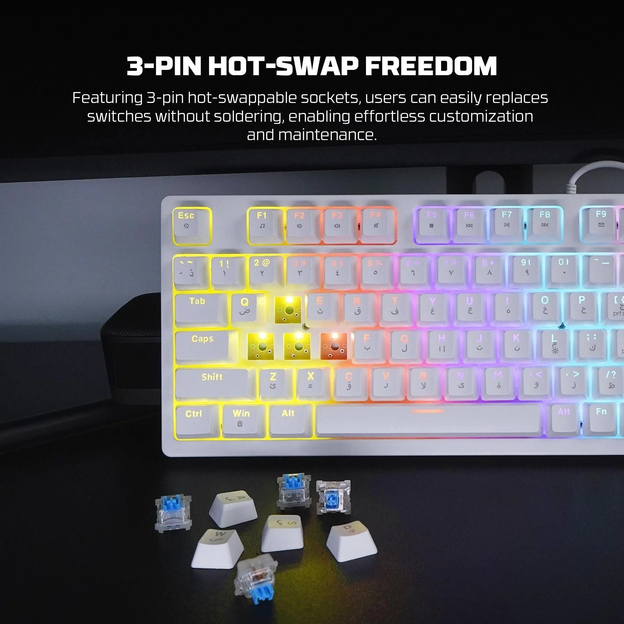 Fantech hero mk875v2 gaming keyboard rgb (ps5 - ps4 - pc) - keyboard