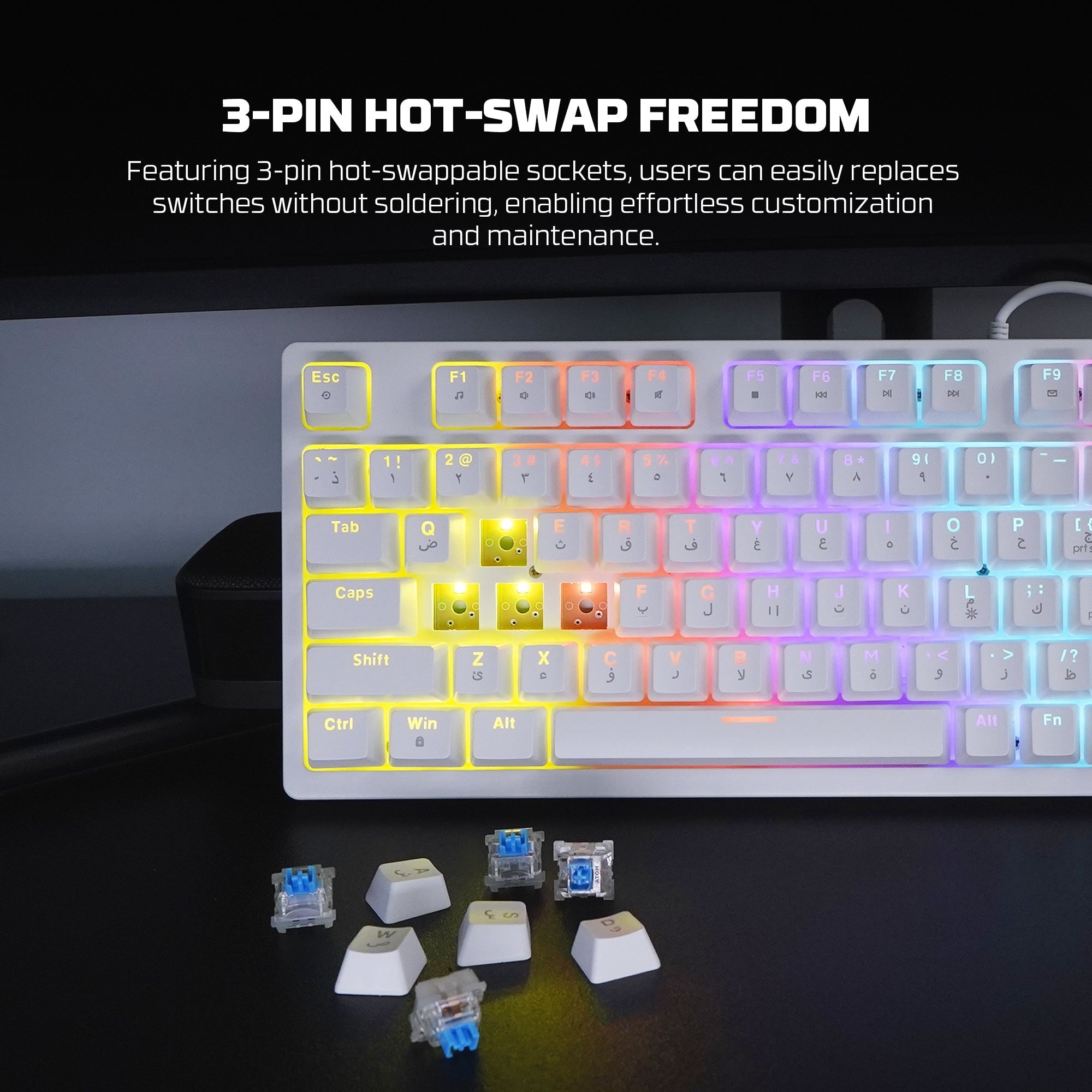 Fantech Hero Mk875v2 Gaming Keyboard Rgb (ps5 - Ps4 - Pc)