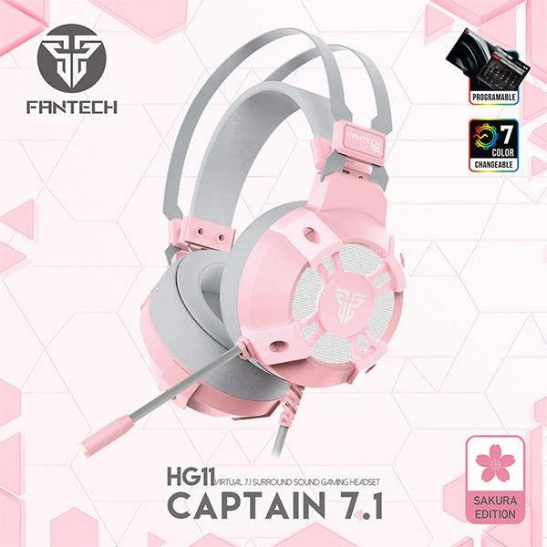 Fantech hg11 sakura edition captain 7.1 surround gaming headset - headsets
