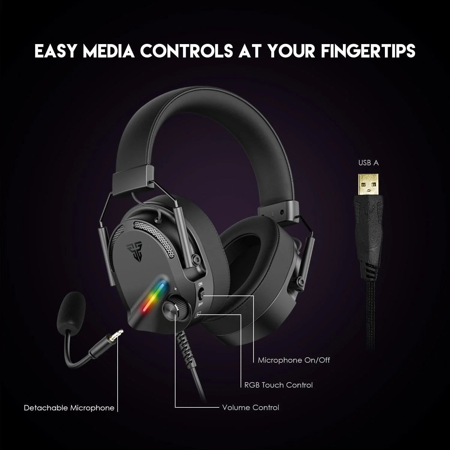 Fantech hg30 carbon 7.1 surround sound gaming headset black - audio | headset 7.1
